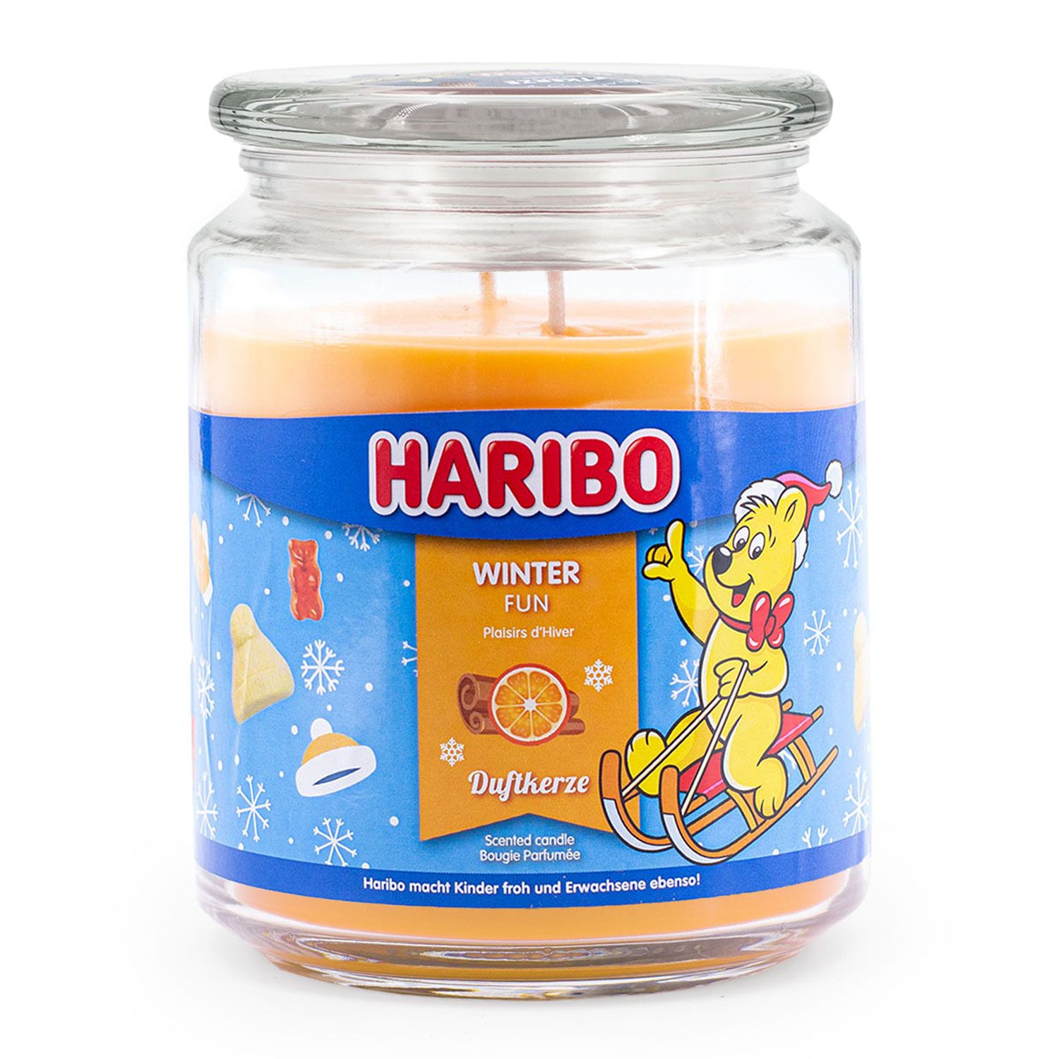 Haribo Winter Fun 510 g Gummib�ren Duftkerze im Glas