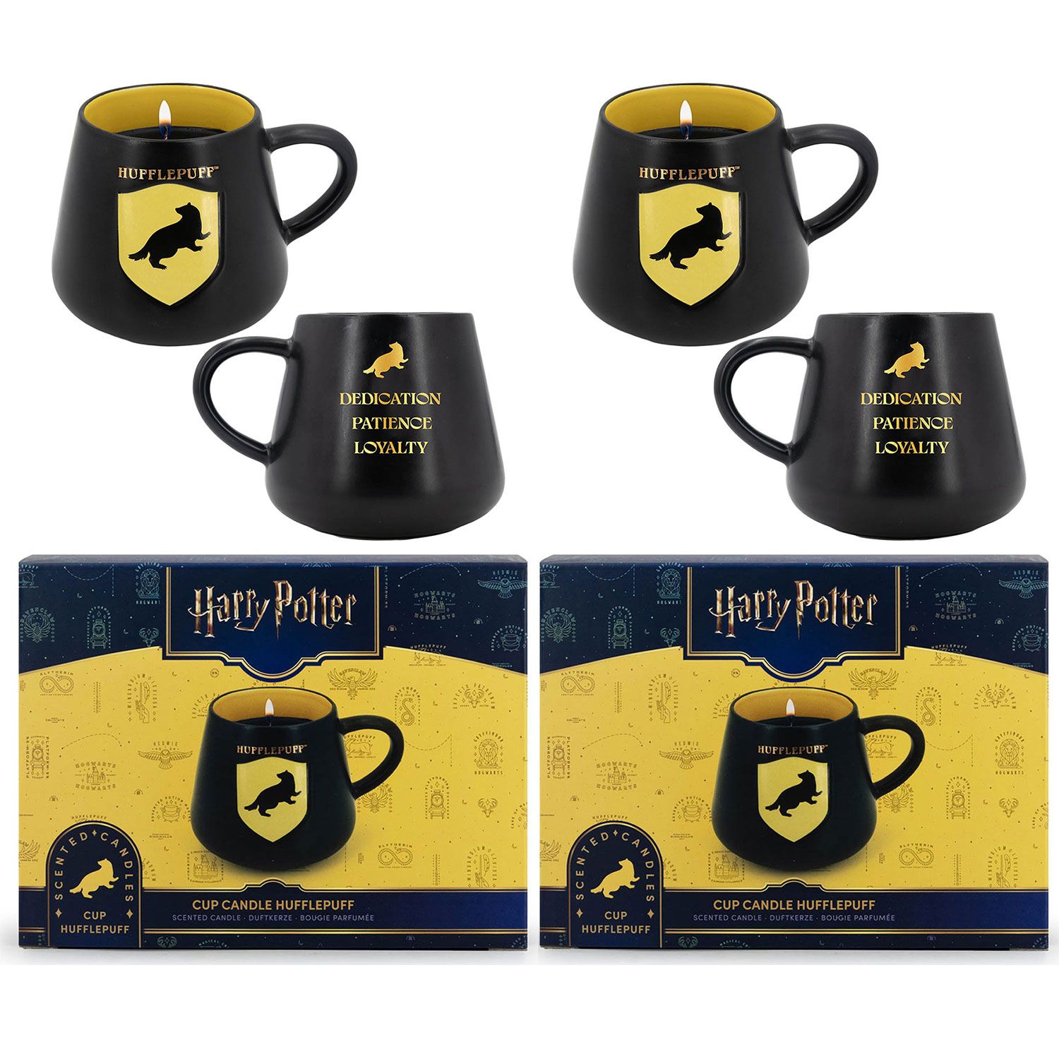 Harry Potter Cup Hufflepuff 2 x 275 g Duftkerze Duft Kerze Set