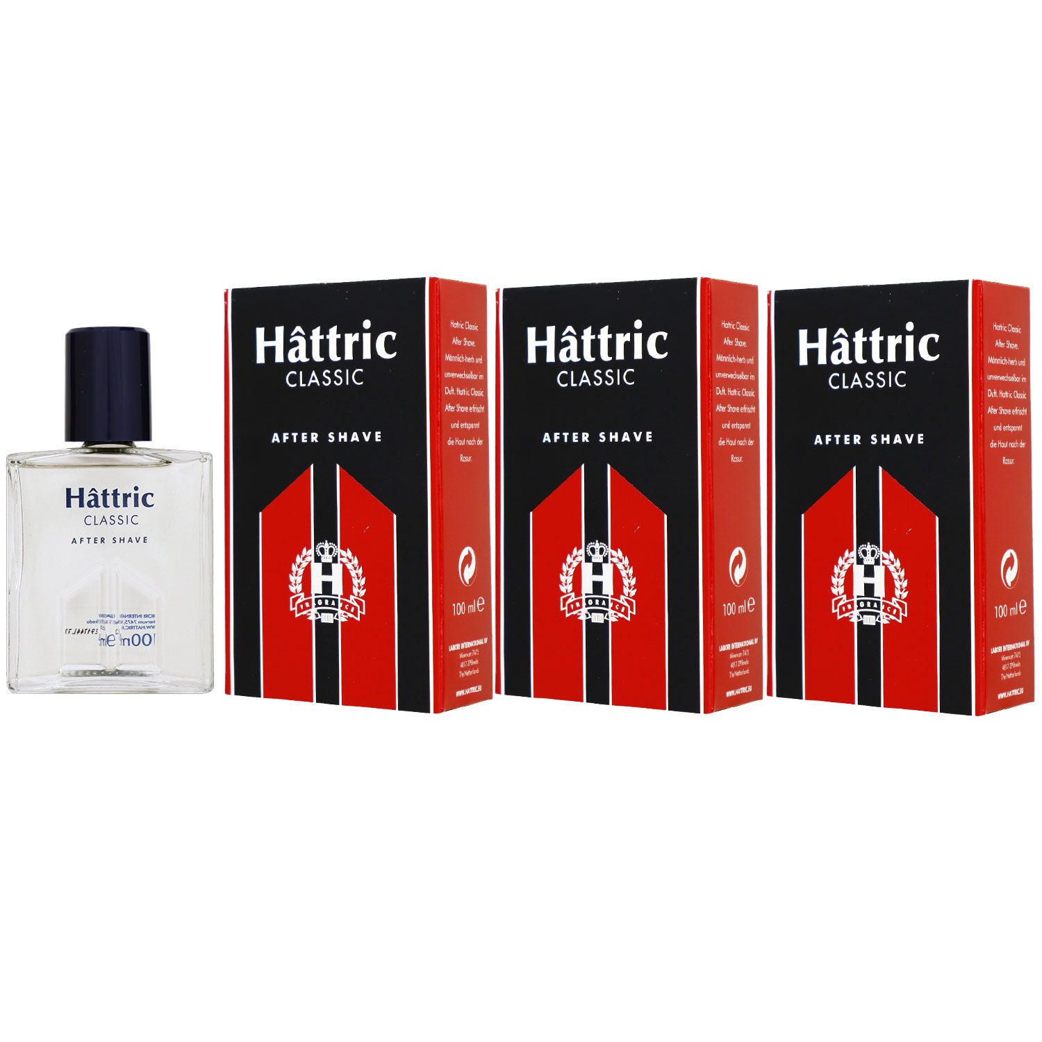 Hattric Classic After Shave 3 x 100 ml Rasierwasser Set