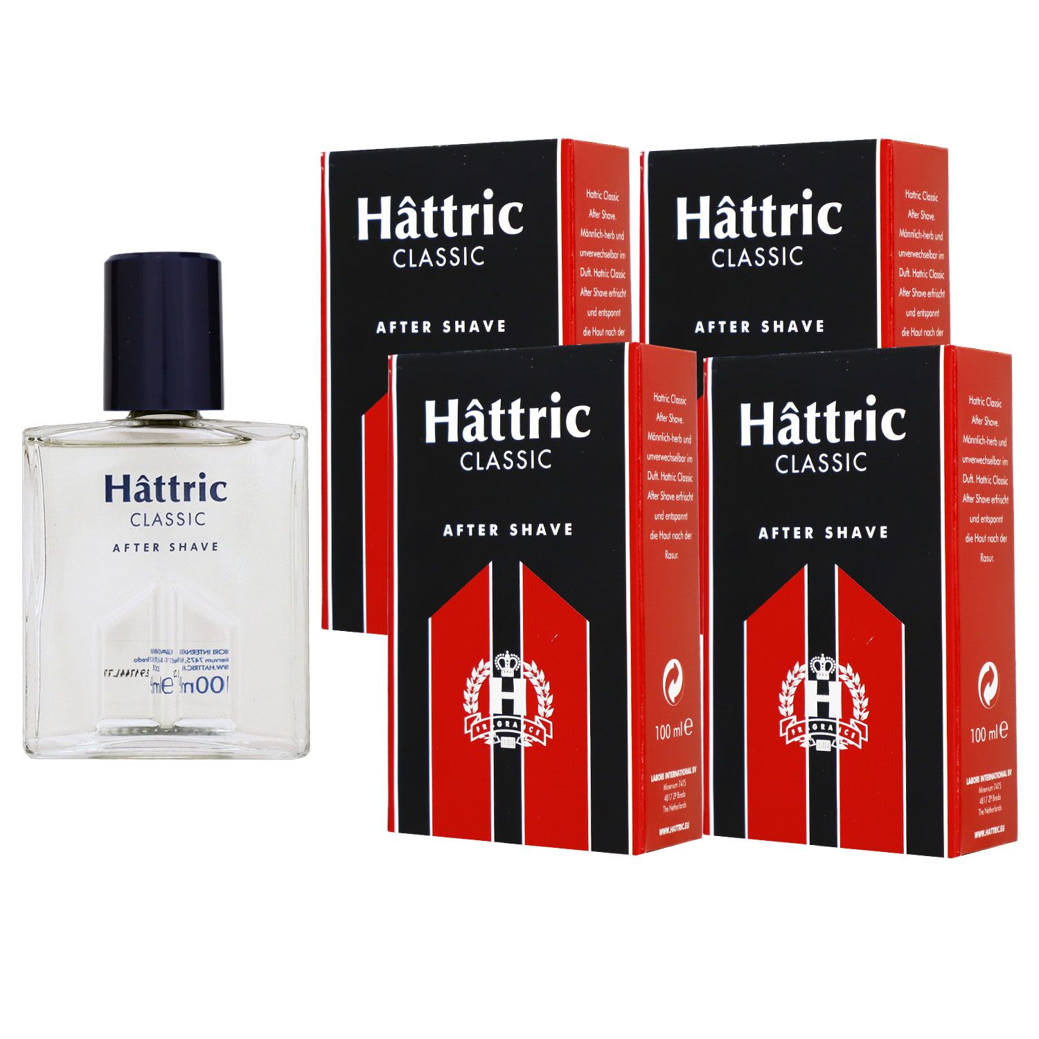 Hattric Classic After Shave 4 x 100 ml Rasierwasser Set
