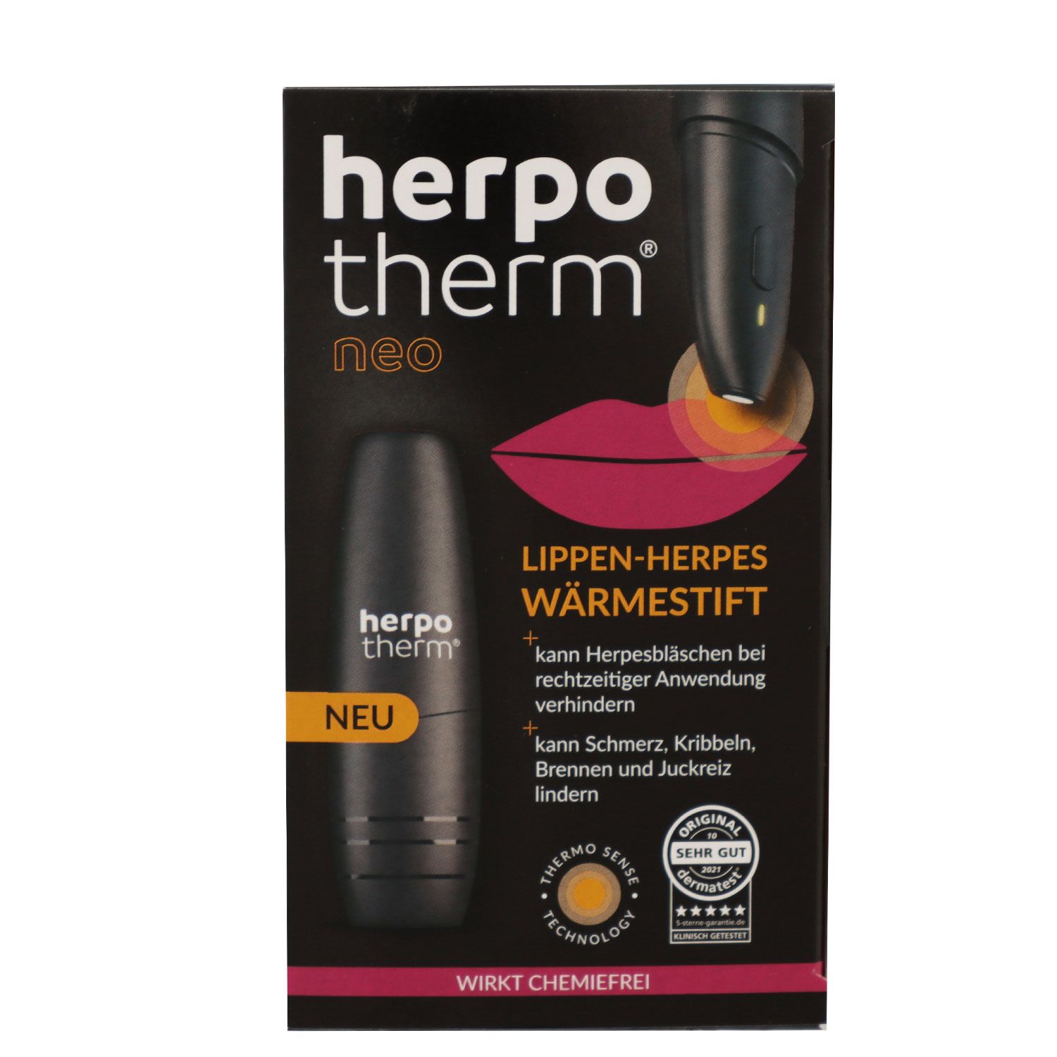 Herpotherm Neo verhindert Ausbruch von Herpes gegen Lippenherpes W�rmestift