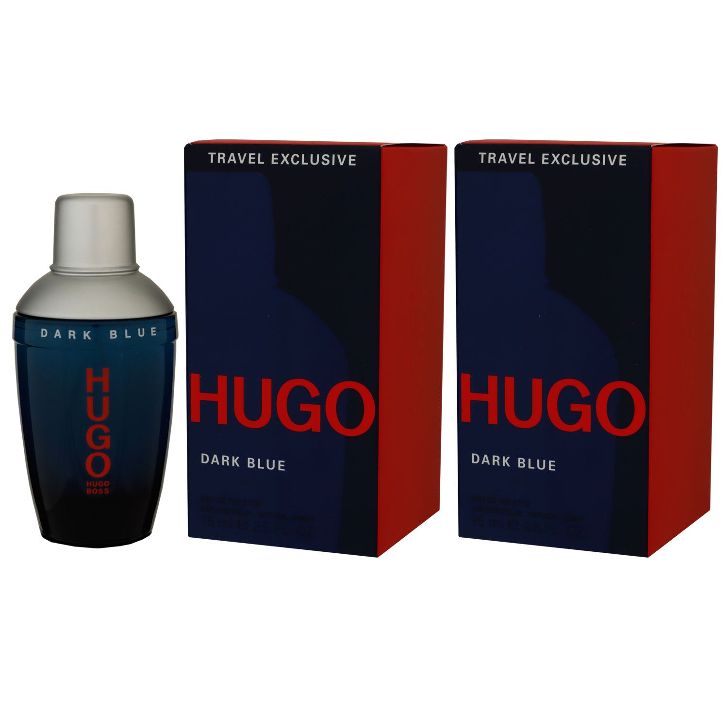 Hugo Boss Hugo Dark Blue Man - Men 2 x 75 ml Eau de Toilette EDT Set Herrenduft