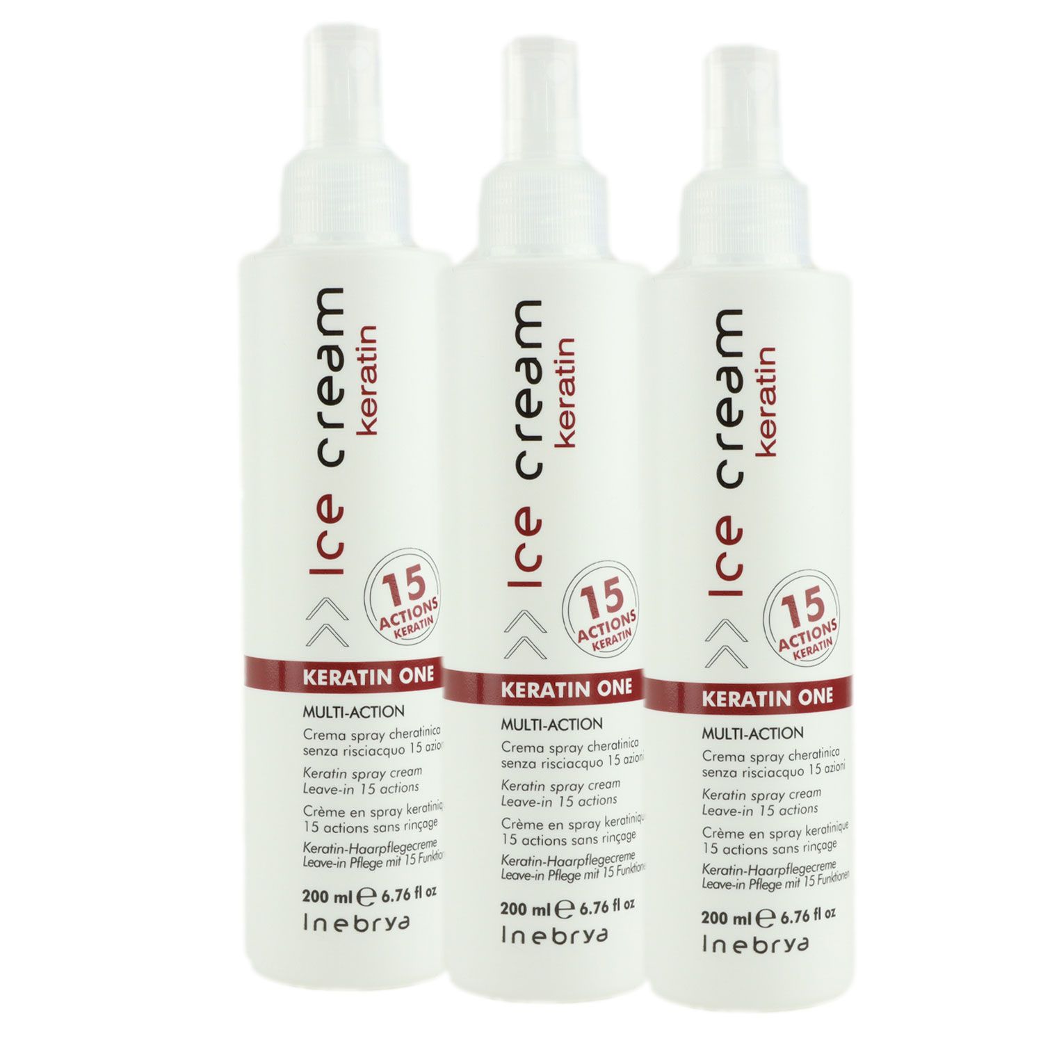 Inebrya Ice Cream Keratin Restructuring Keratinspray 3 x 200ml bei Riemax
