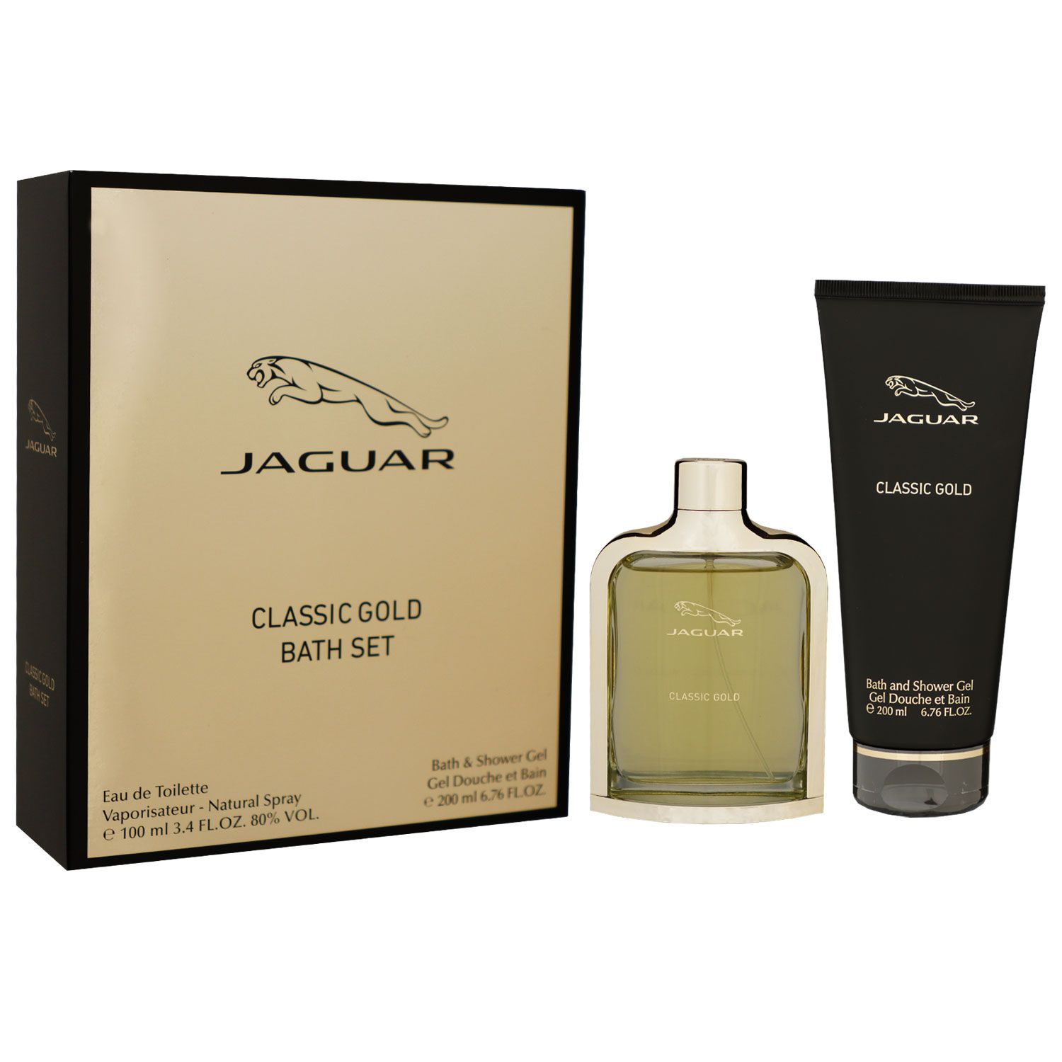 Jaguar Classic Gold Set 100 ml Eau de Toilette EDT Herrenduft & 200 ml Showergel Duschgel Shower Gel