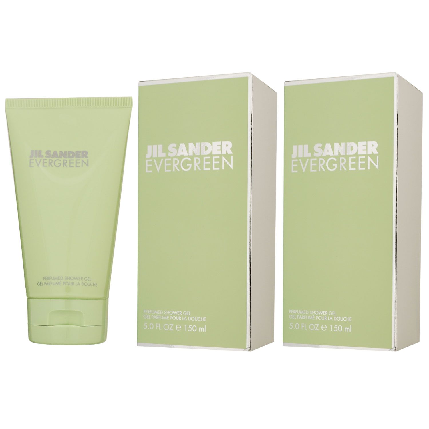 Jil Sander Evergreen 2 x 150 ml Shower Gel Duschgel   Set