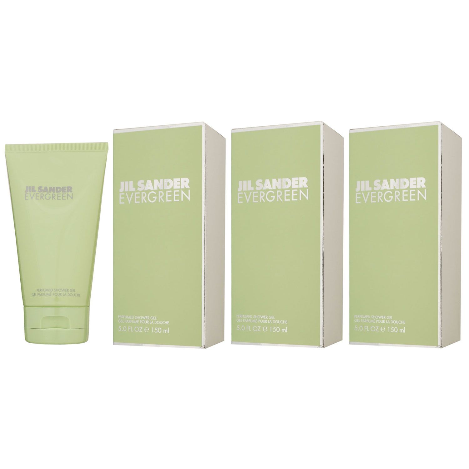 Jil Sander Evergreen 3 x 150 ml Shower Gel Duschgel   Set