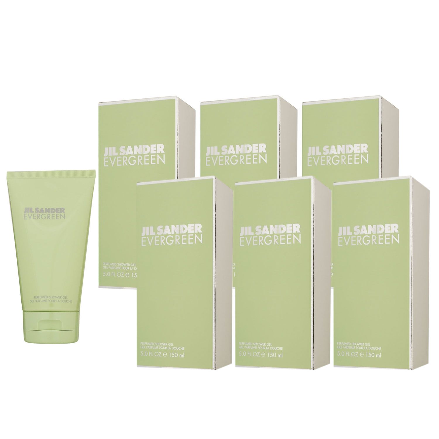 Jil Sander Evergreen 6 x 150 ml Shower Gel Duschgel   Set