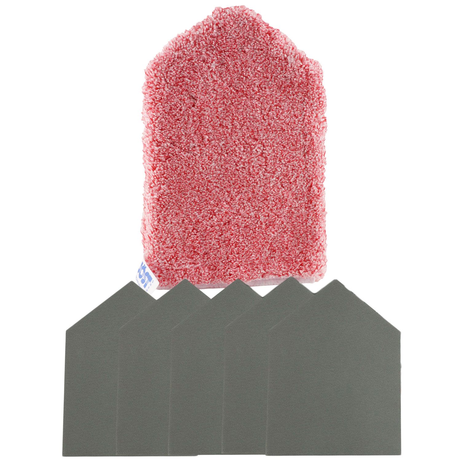 J�st Mikrofaser Handschuh mit 5 Crusty Pads CY Penta Rot 5 Eck Set 