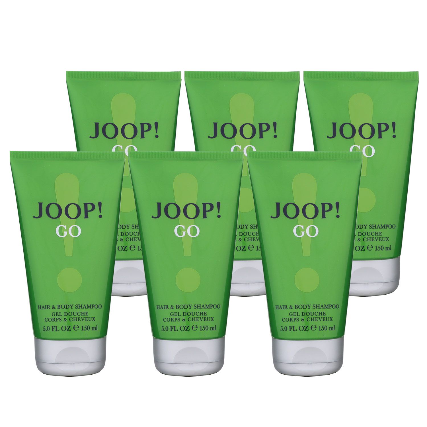 Joop Go 6 x 150 ml Hair & Body Shampoo Showergel Shower Gel Duschgel Set