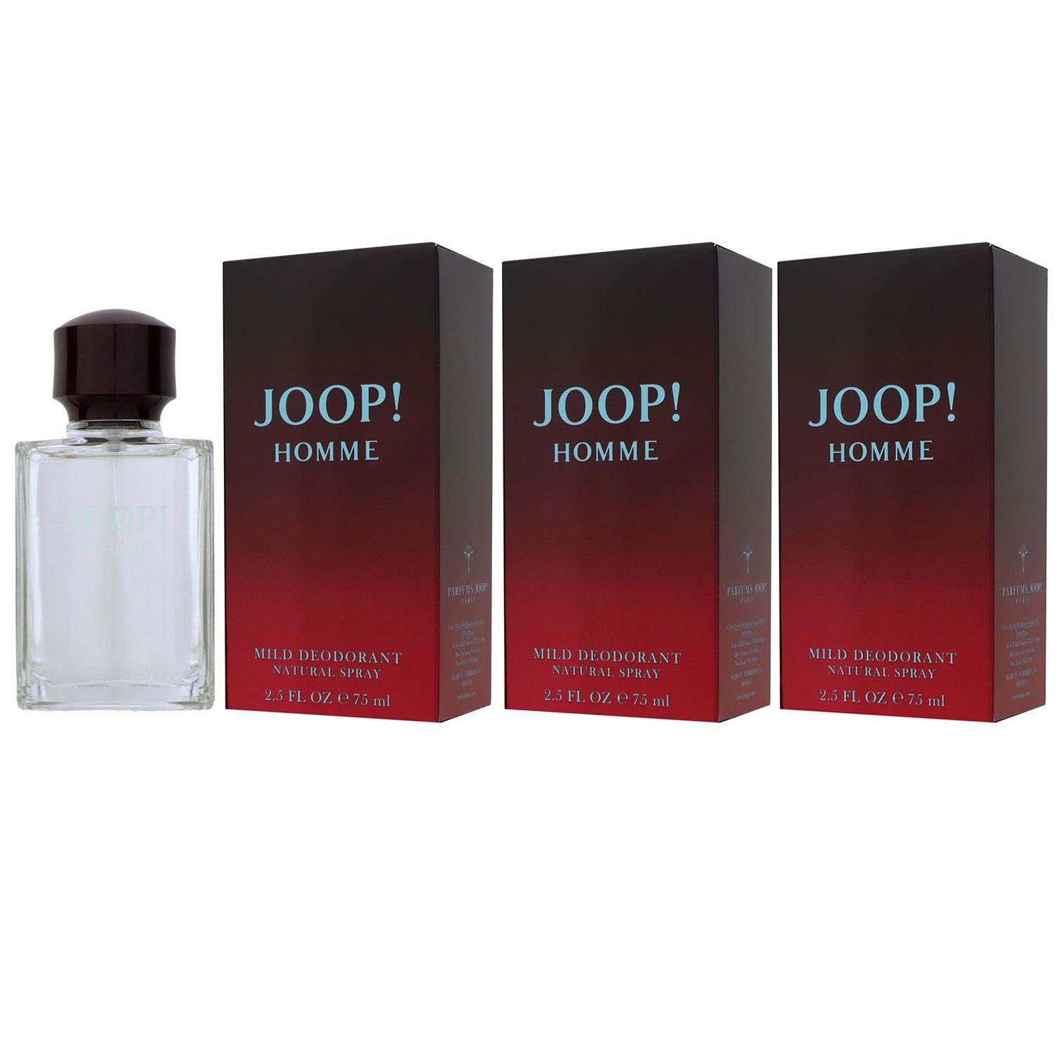 Joop Homme 3 x 75 ml Deo Spray Deospray Deodorant Set