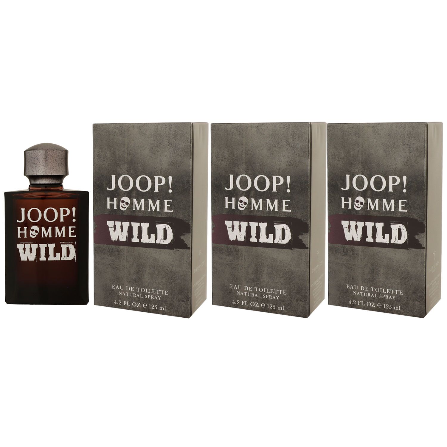 Joop Homme Wild 3 x 125 ml Eau de Toilette EDT Herrenduft Set