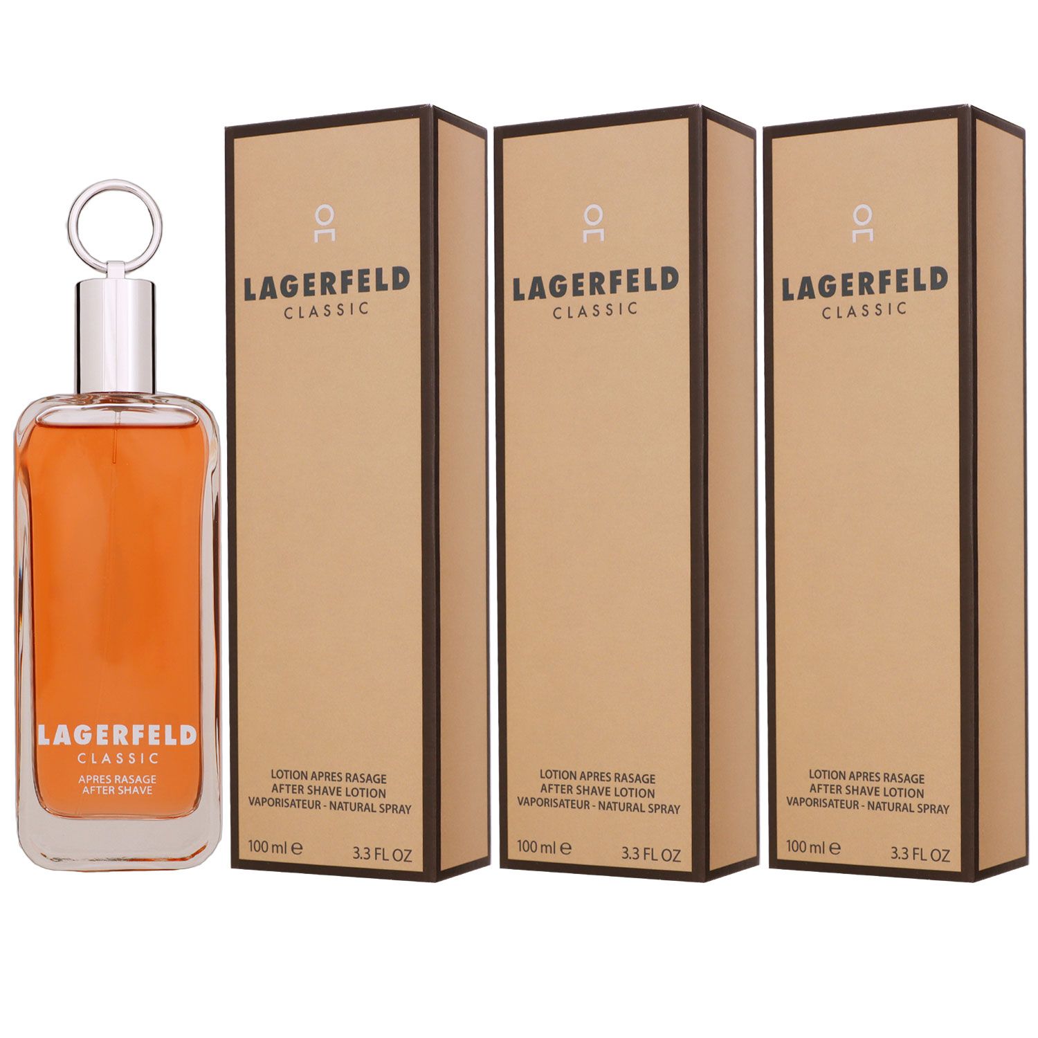 Karl Lagerfeld Classic 3 x 100 ml Aftershave Lotion Herren Set