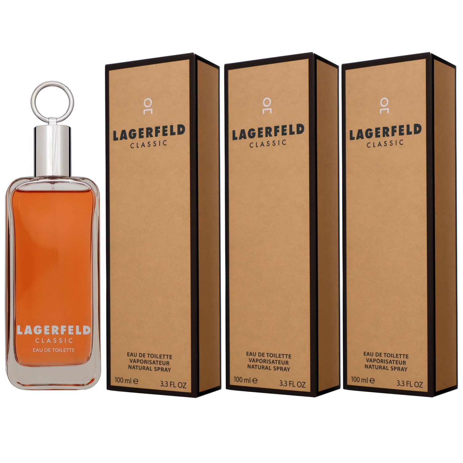 Karl Lagerfeld Classic 3 x 100 ml Eau de Toilette EDT Set Herrenduft