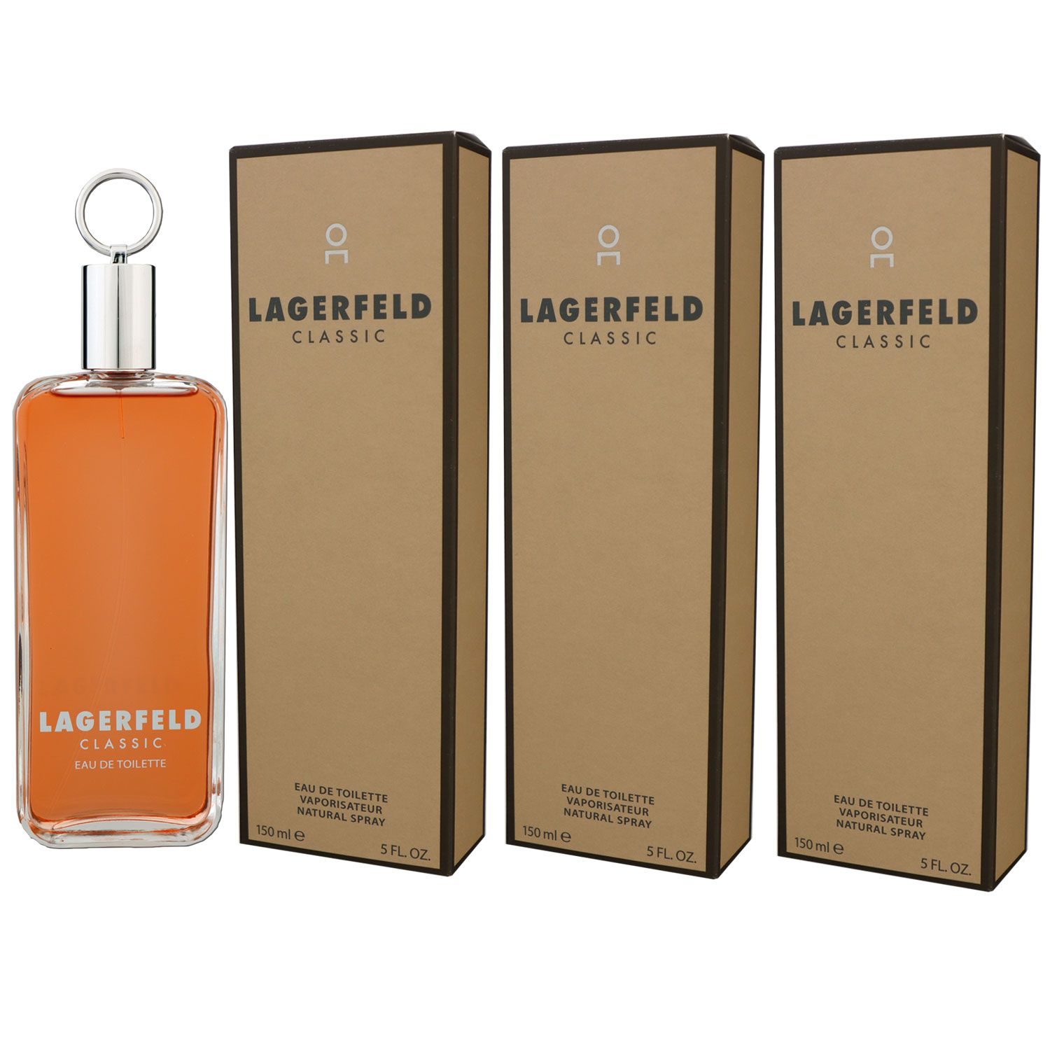 Karl Lagerfeld Classic 3 x 150 ml Eau de Toilette EDT XXL Set Herrenduft