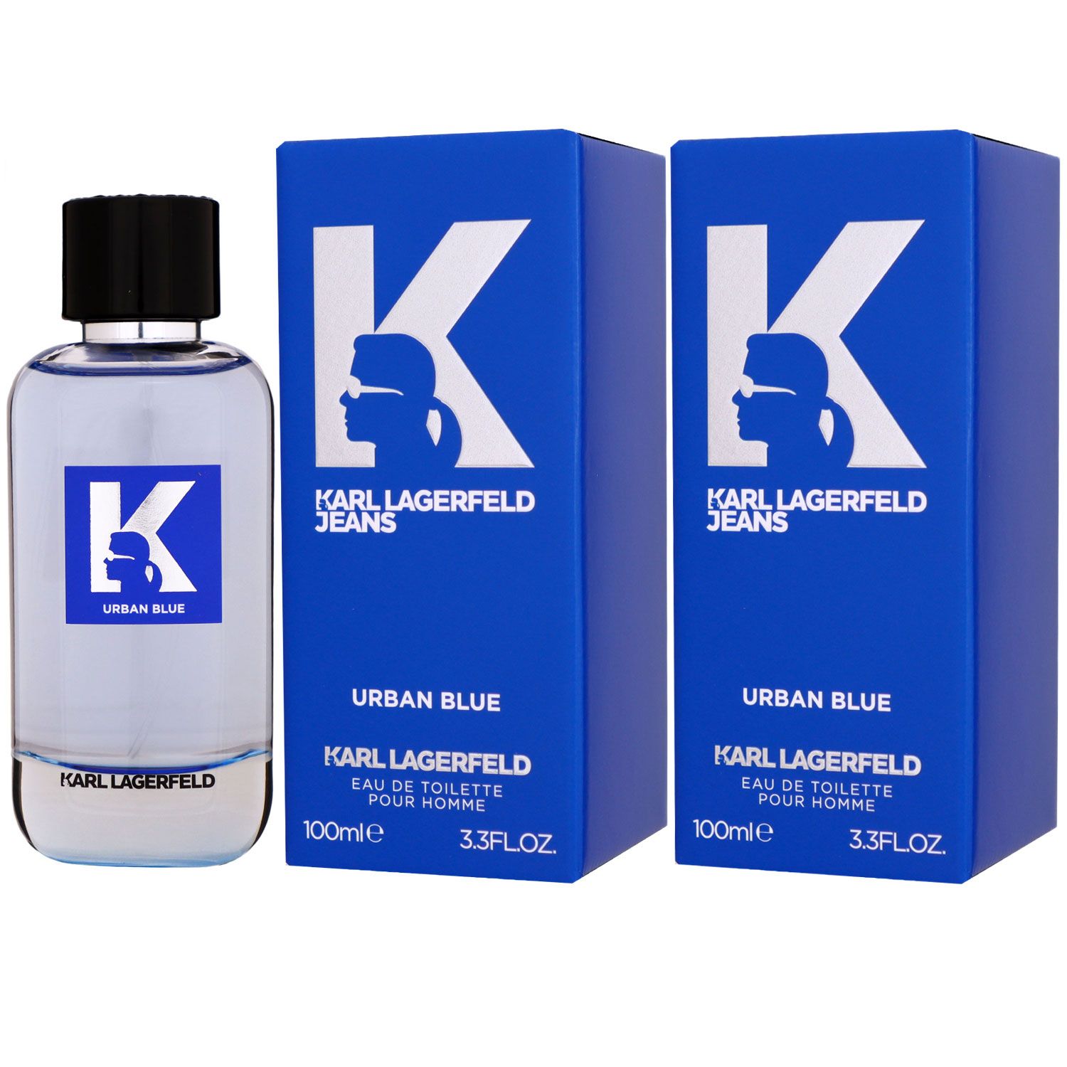 Karl Lagerfeld Jeans Urban Blue 2 x 100 ml Eau de Toilette EDT Set Herrenduft