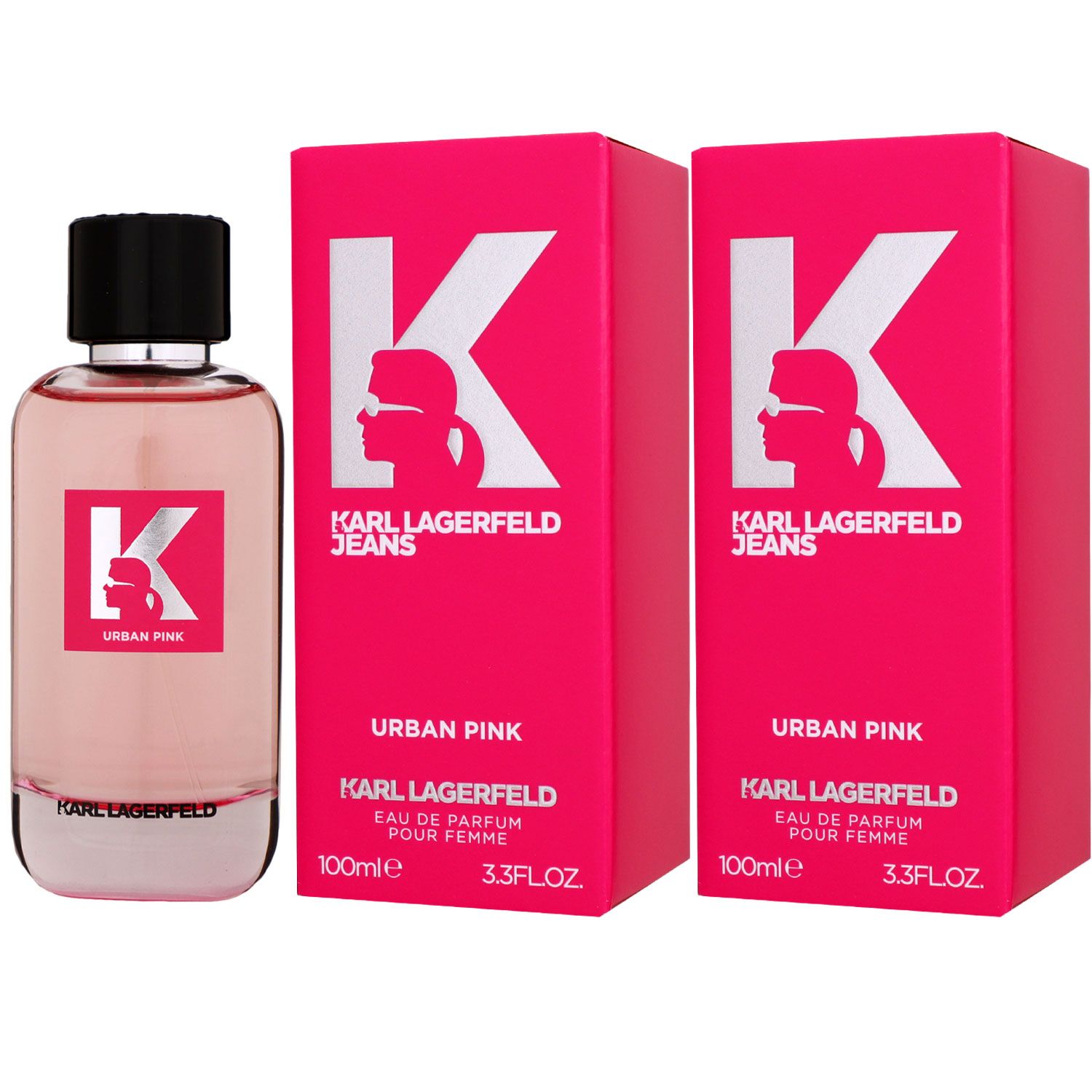 Karl Lagerfeld Jeans Urban Pink 2 x 100 ml Eau de Parfum EDP Set Damenparfum
