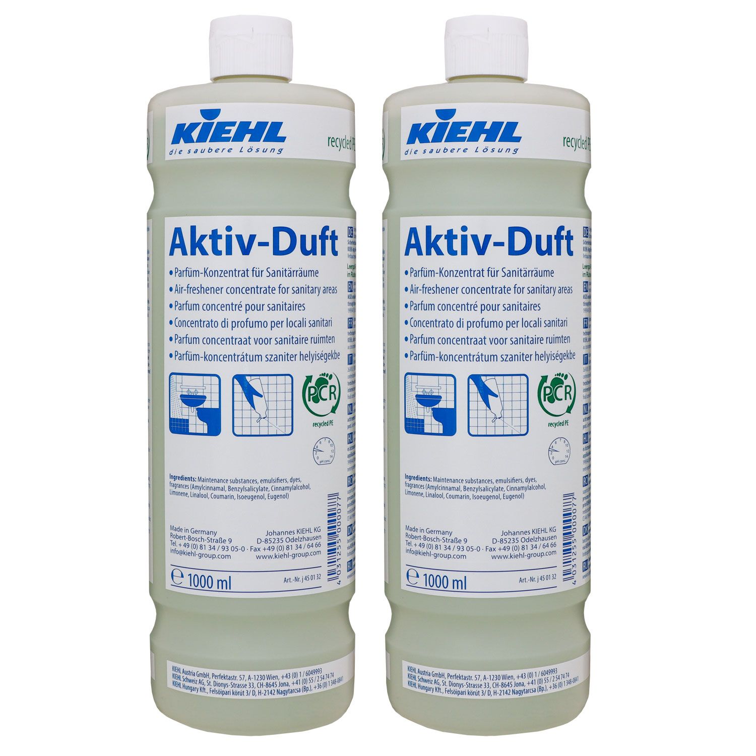 Kiehl Aktiv-Duft 2 x 1 Liter Parf�m-Konzentrat f�r Sanit�rr�ume Raumduft Set