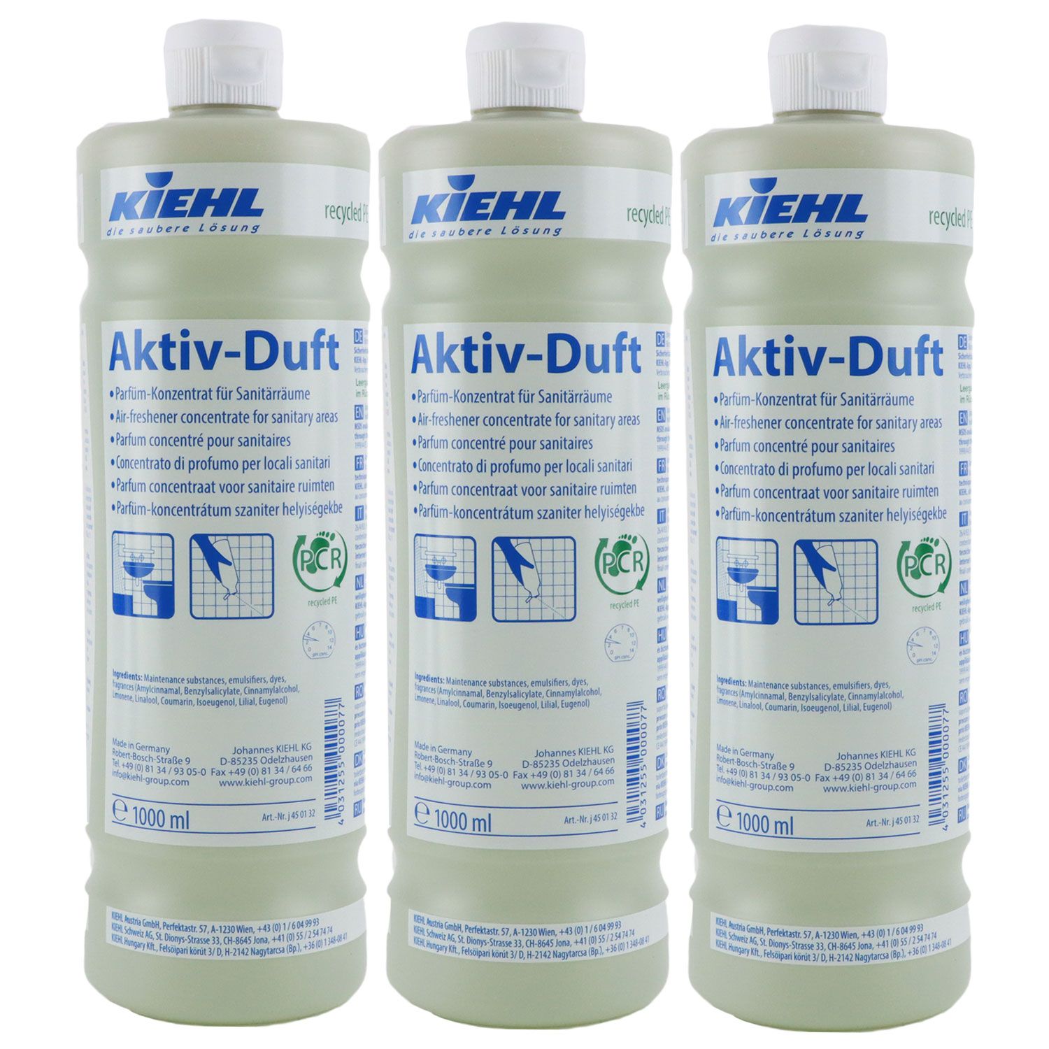 Kiehl Aktiv-Duft 3 x 1 Liter Parfüm-Konzentrat für Sanitärräume Raumduft  Set NEU bei Riemax
