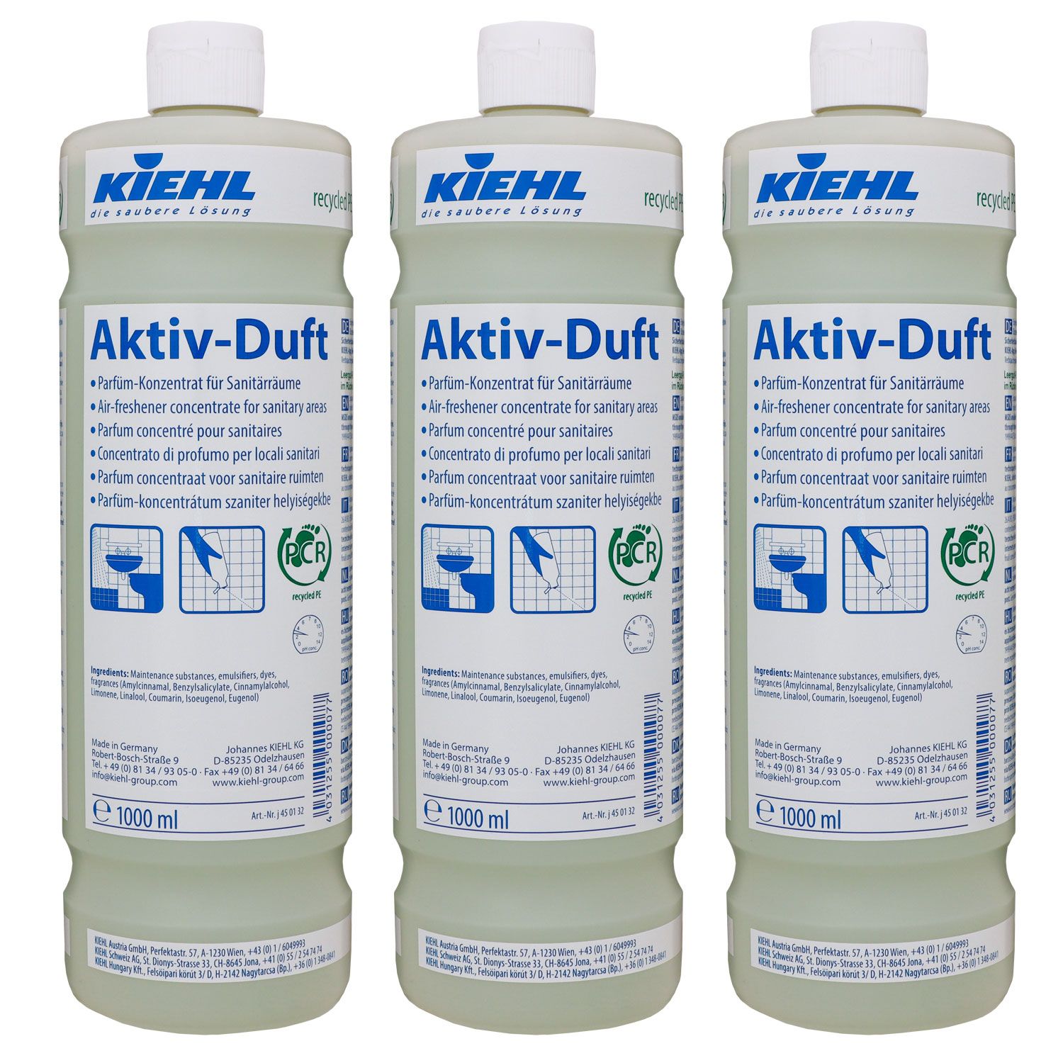 Kiehl Aktiv-Duft 3 x 1 Liter Parf�m-Konzentrat f�r Sanit�rr�ume Raumduft Set