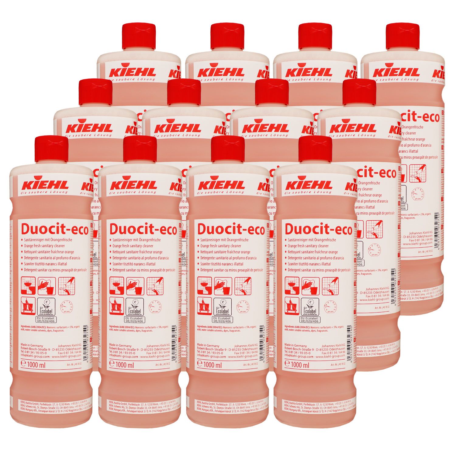 Kiehl Duocit-eco 12 x 1 Liter Sanit�rreiniger mit Orangenfrische Orangenduft Set