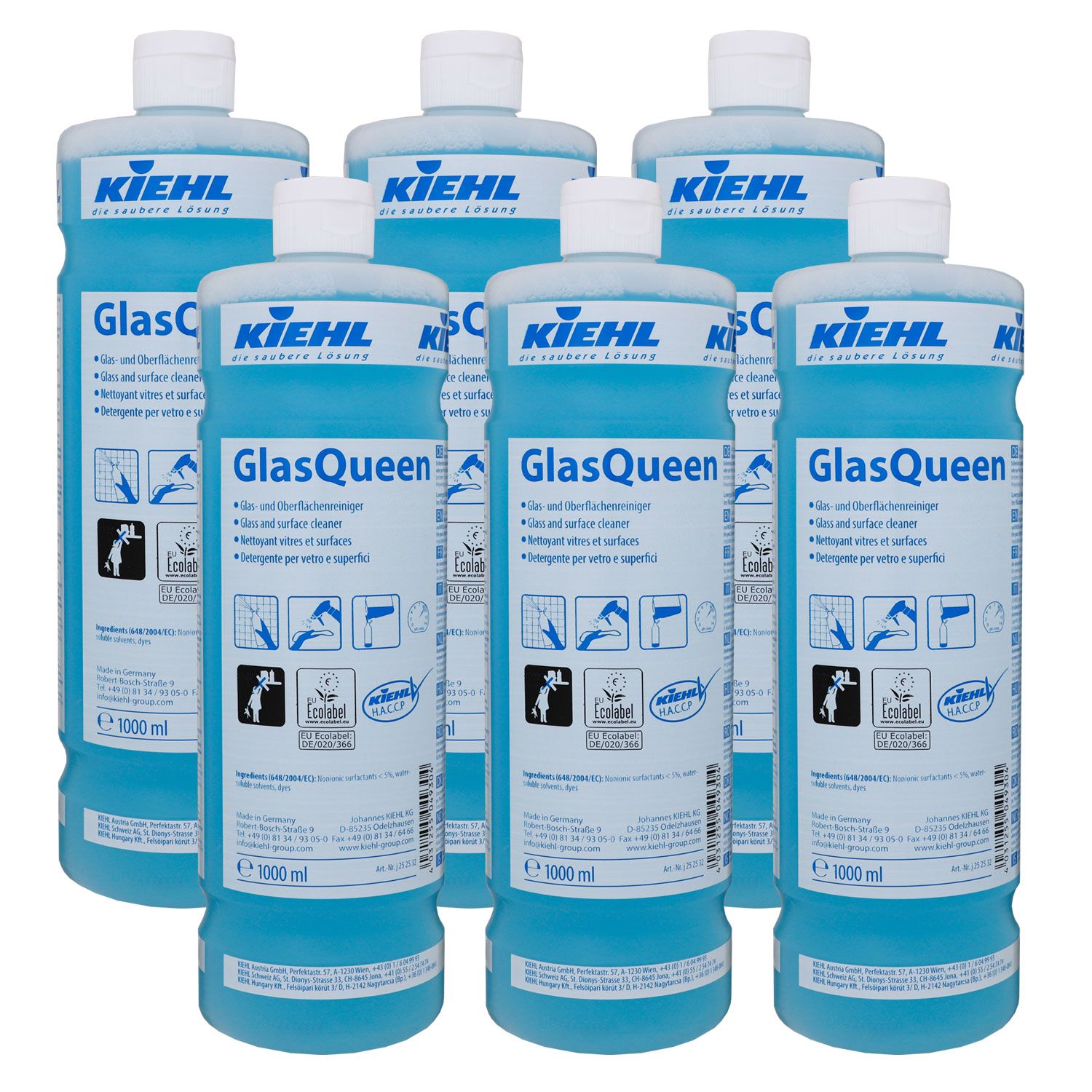 Kiehl GlasQueen 6 x 1 Liter gebrauchsfertiger Glas- und Oberfl�chenreiniger Set
