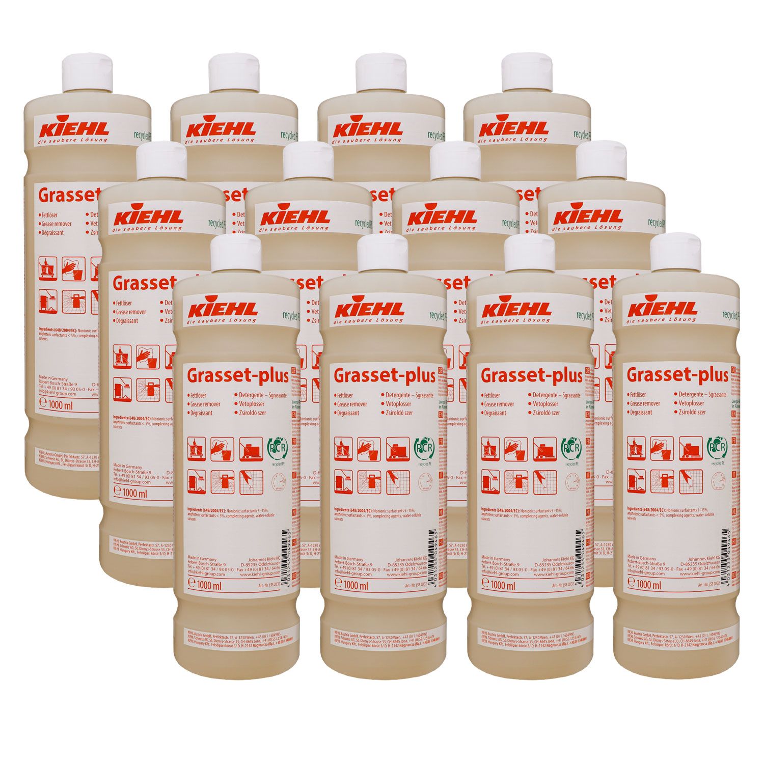Kiehl Grasset-plus 12 x 1 Liter Fettl�ser spontan wirkender K�chenreiniger Set