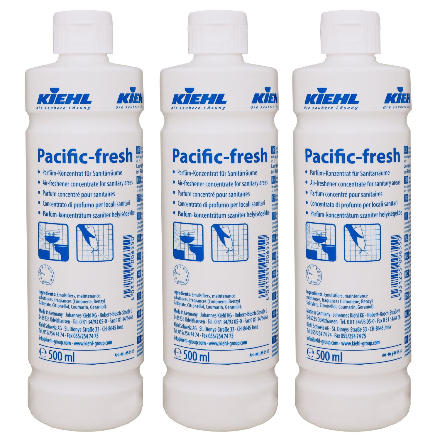 Kiehl Pacific-fresh 3 x 500 ml Parf�m-Konzentrat f�r Sanit�rr�ume Duft�l Set