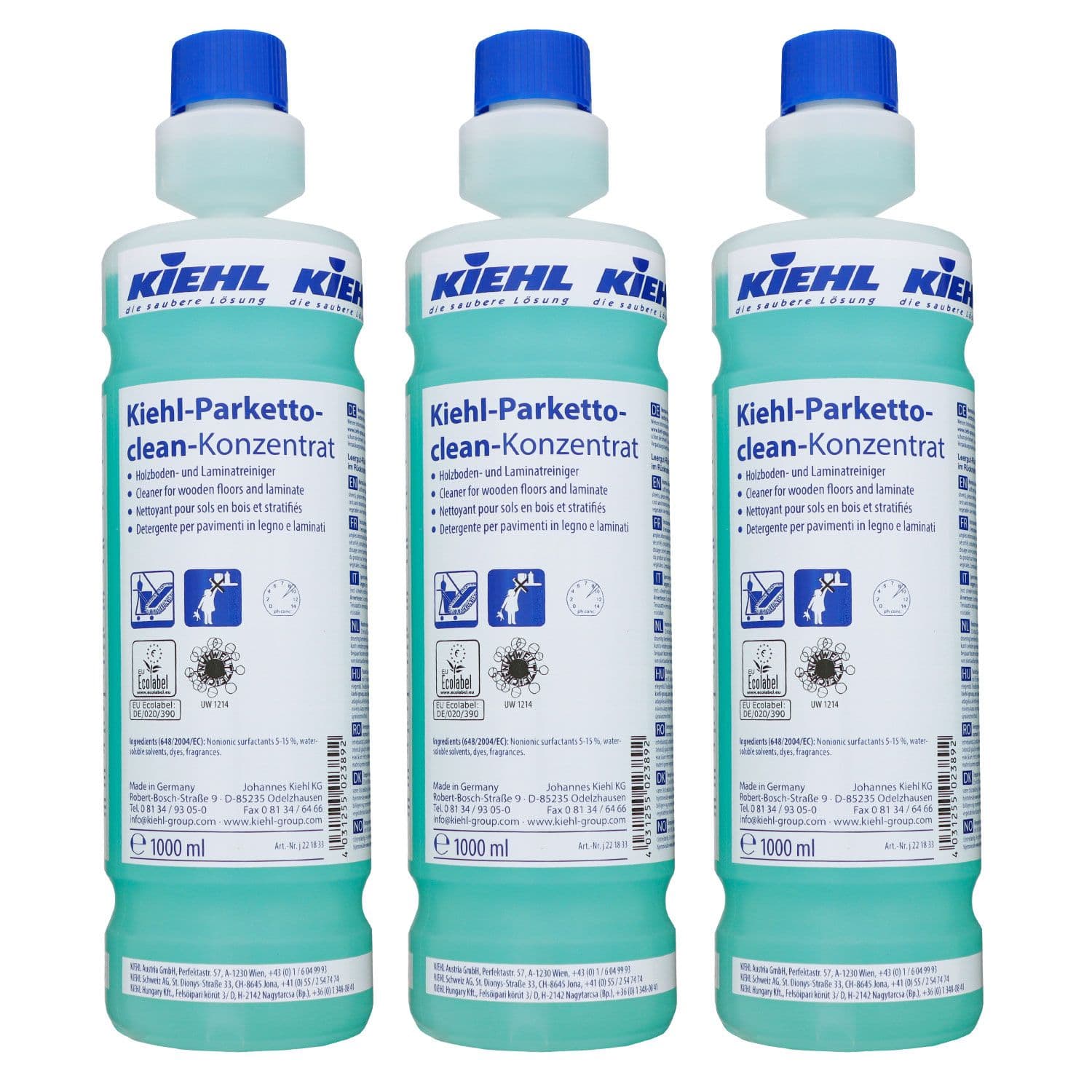Kiehl Parketto Clean 3 x 1 Liter Konzentrat Bodenreiniger