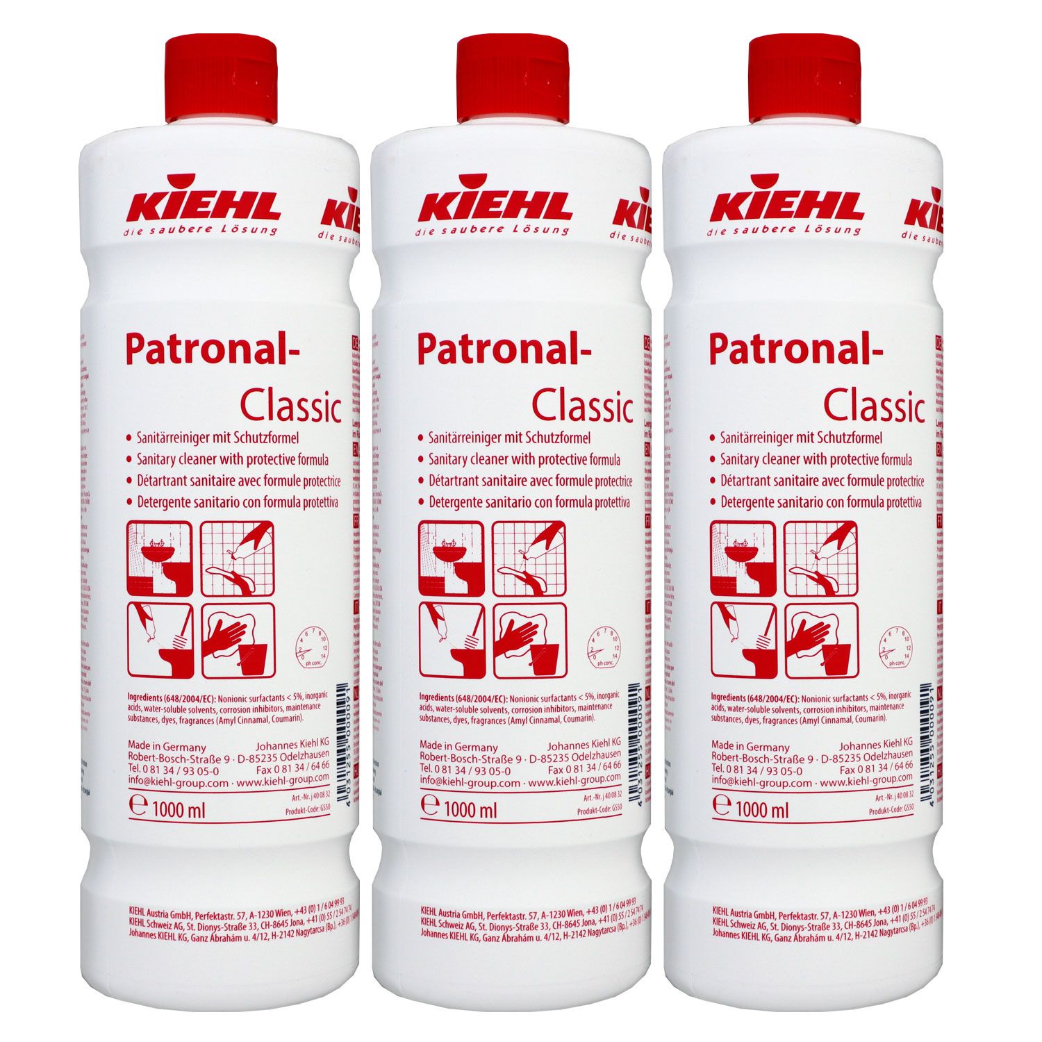 Kiehl Patronal Classic 3 x 1 Liter Sanit�rreiniger mit Schutzformel