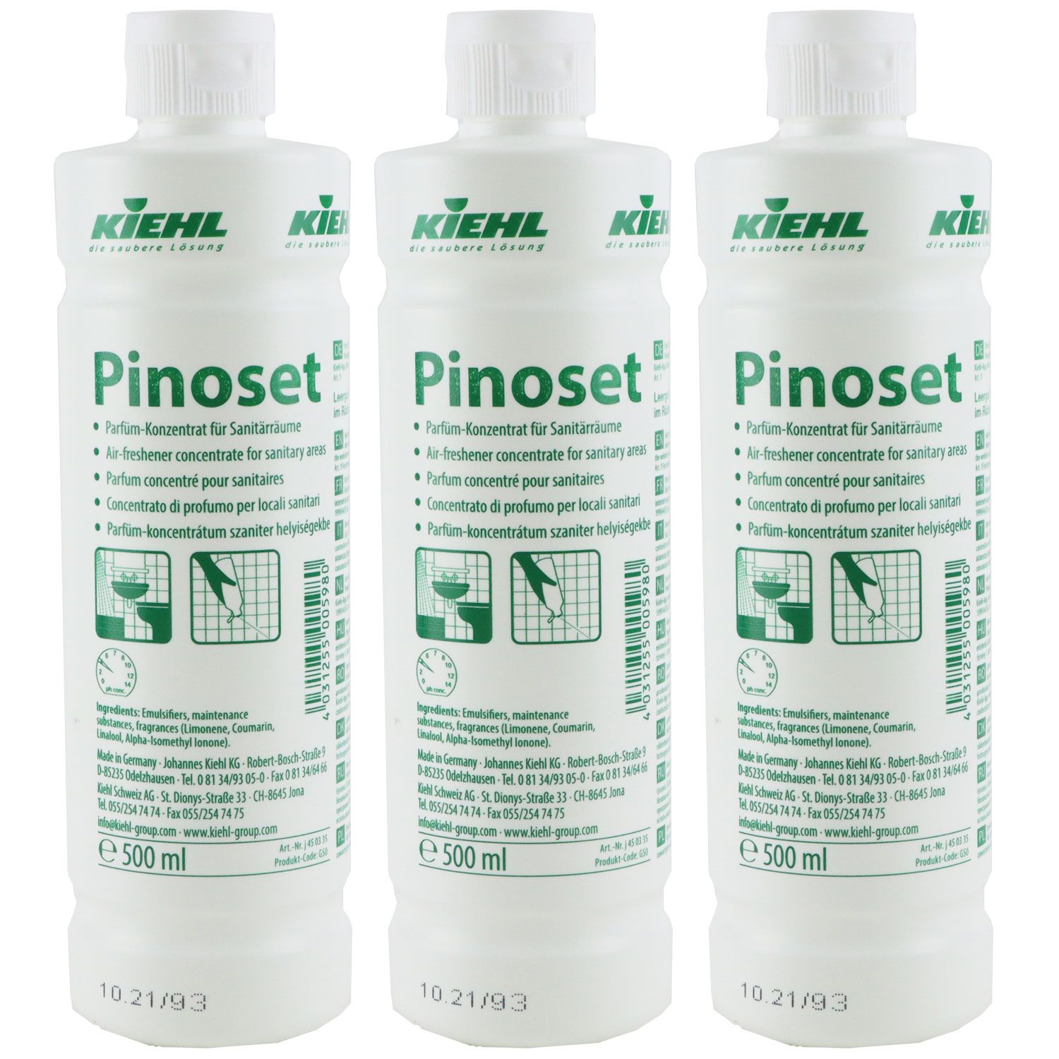 Kiehl Pinoset 3 x 500 ml Parf�m-Konzentrat f�r Sanit�rr�ume Raumduft Set