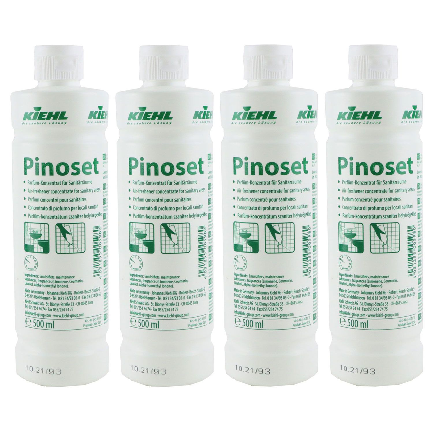 Kiehl Pinoset 4 x 500 ml Parf�m-Konzentrat f�r Sanit�rr�ume Raumduft Set