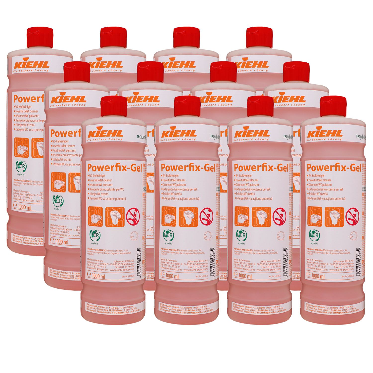 Kiehl Powerfix-Gel 12 x 1 Liter hochaktiver WC-Kraftreiniger Set