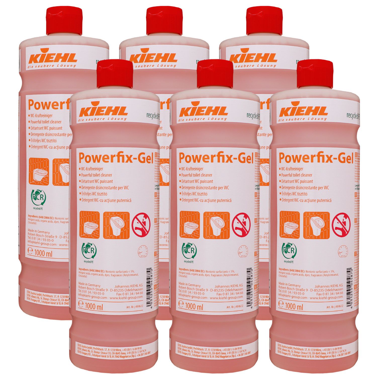 Kiehl Powerfix-Gel 6 x 1 Liter hochaktiver WC-Kraftreiniger Set