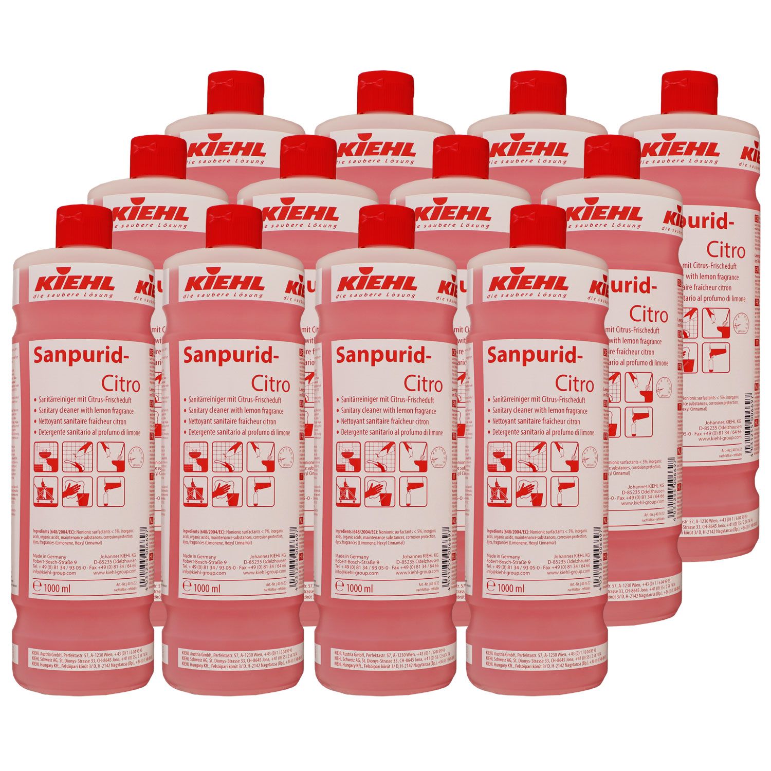Kiehl Sanpurid-Citro 12 x 1 Liter Sanit�rreiniger mit Citrus-Frischeduft  Set