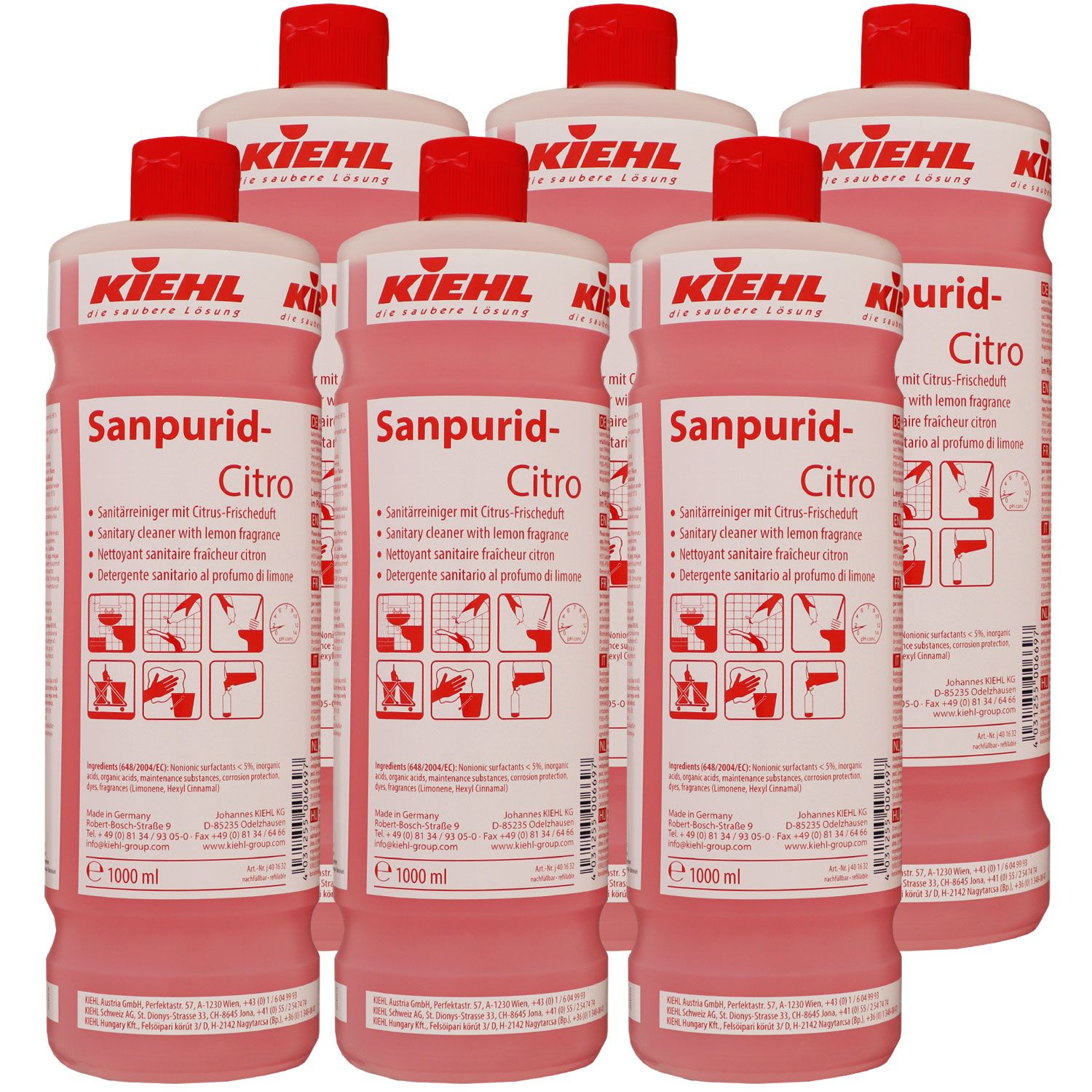 Kiehl Sanpurid-Citro 6 x 1 Liter Sanit�rreiniger mit Citrus-Frischeduft  Set
