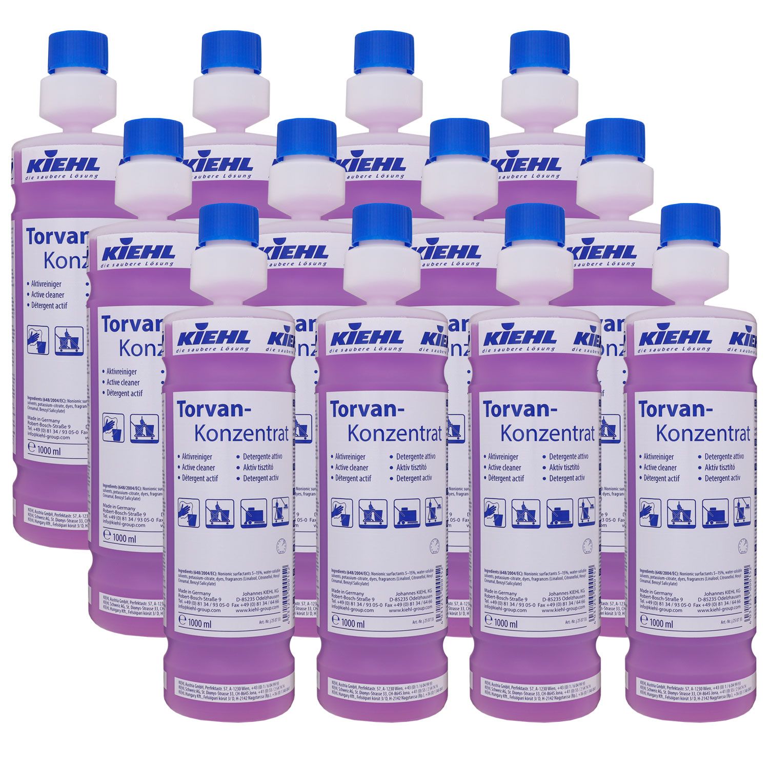 Kiehl Torvan Konzentrat 12 x 1 Liter Unterhaltsreiniger und Intensivreiniger Set
