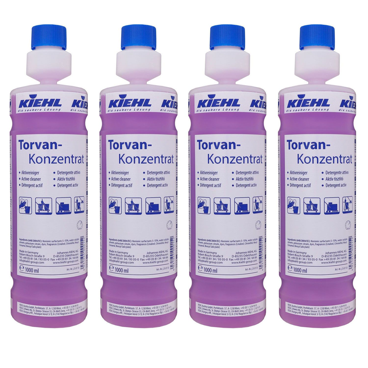 Kiehl Torvan Konzentrat 4 x 1 Liter Unterhaltsreiniger und Intensivreiniger Set