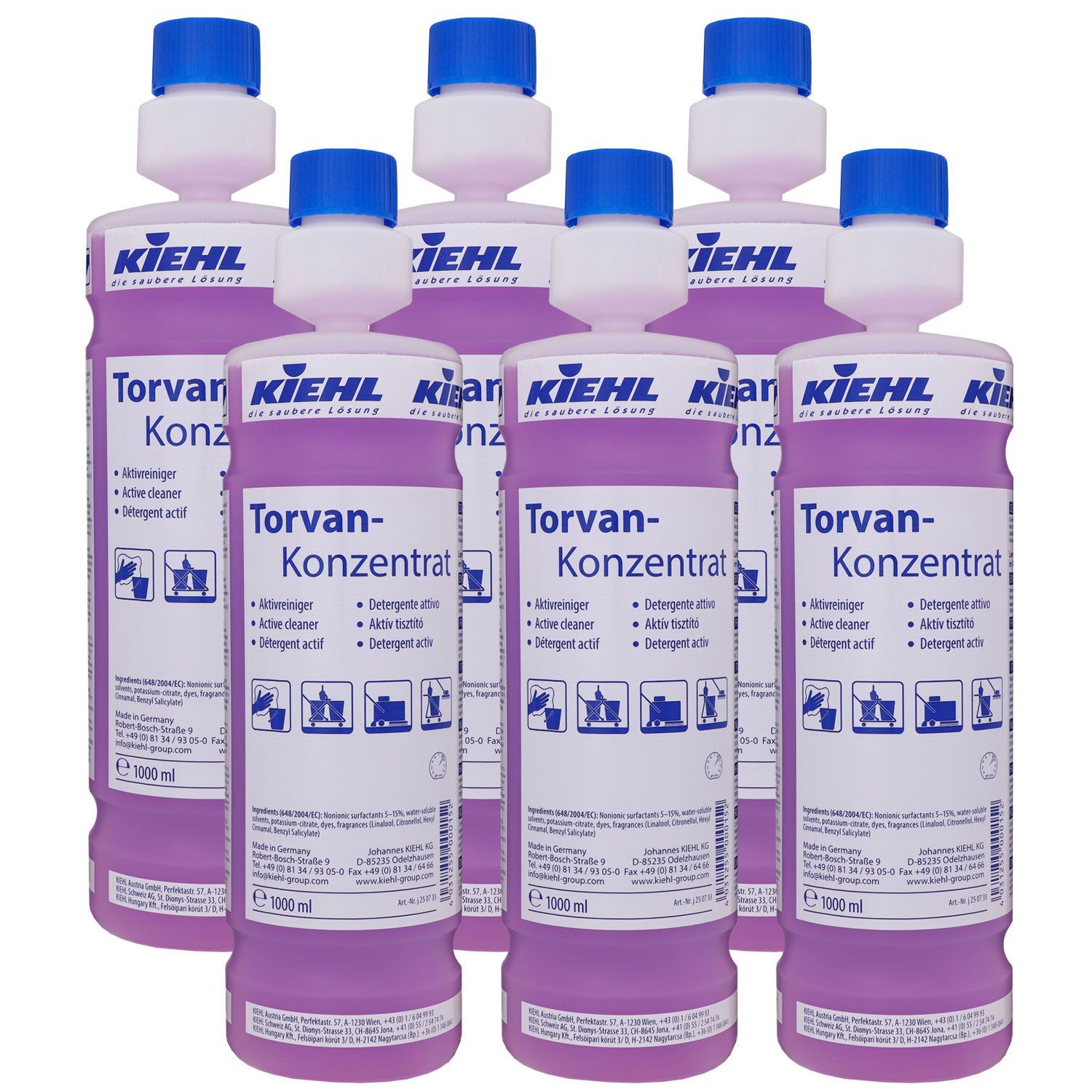 Kiehl Torvan Konzentrat 6 x 1 Liter Unterhaltsreiniger und Intensivreiniger Set
