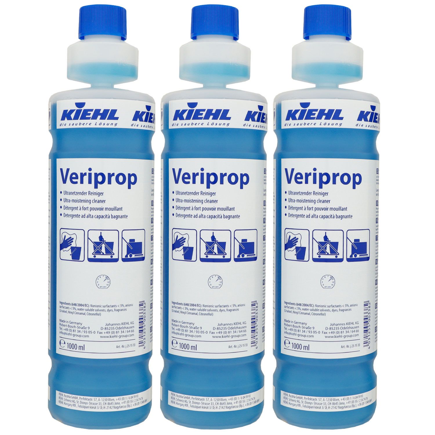 Kiehl Veriprop 3 x 1 Liter Ultranetzender Reiniger Unterhaltsreiniger Set