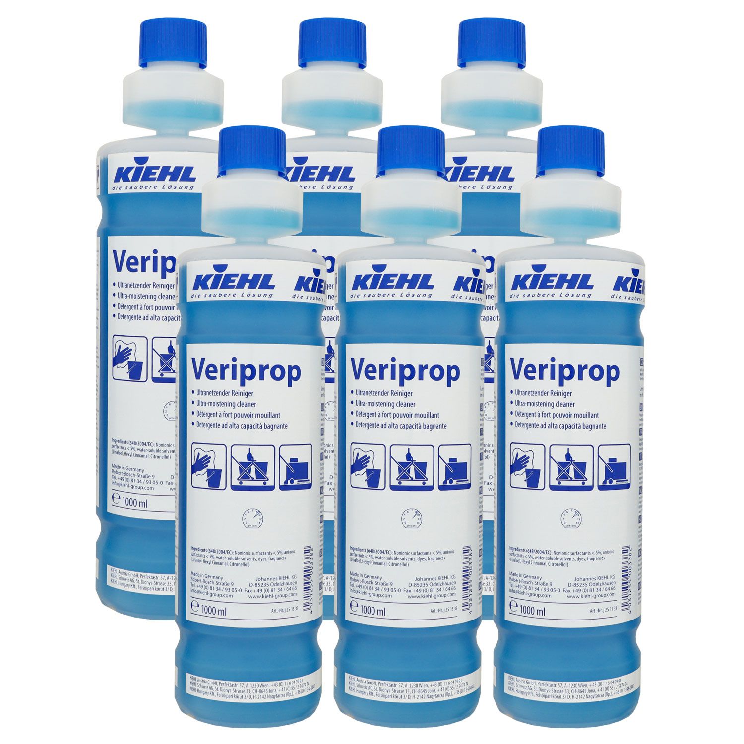 Kiehl Veriprop 6 x 1 Liter Ultranetzender Reiniger Unterhaltsreiniger Set