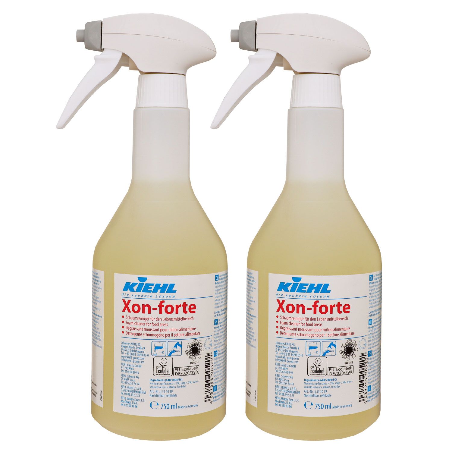 Kiehl Xon-forte 2 x 750 ml Schaumreiniger f�r den Lebensmittelbereich Set