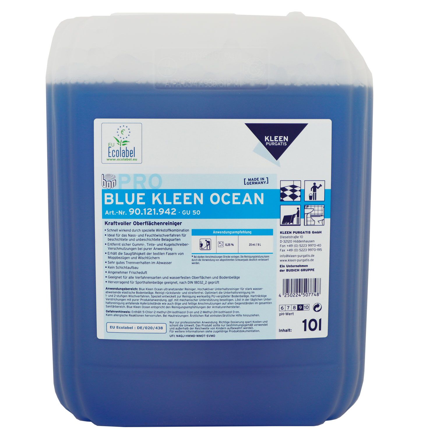 Kleen Purgatis Blue Kleen Ocean 10 Liter Oberfl�chen Mehrzweckreiniger Kanister