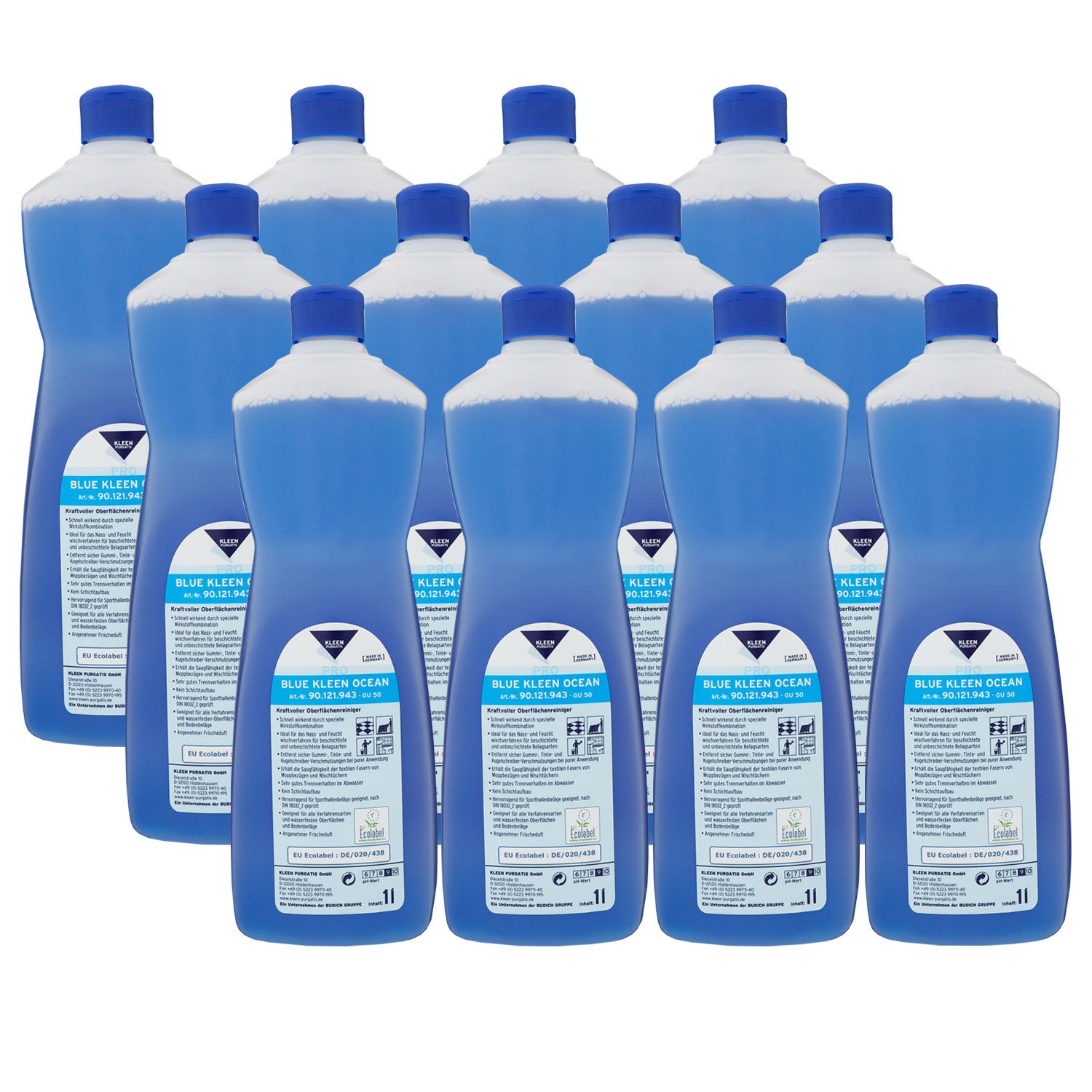 Kleen Purgatis Blue Kleen Ocean 12 x 1 Liter Oberfl�chen Mehrzweckreiniger Set