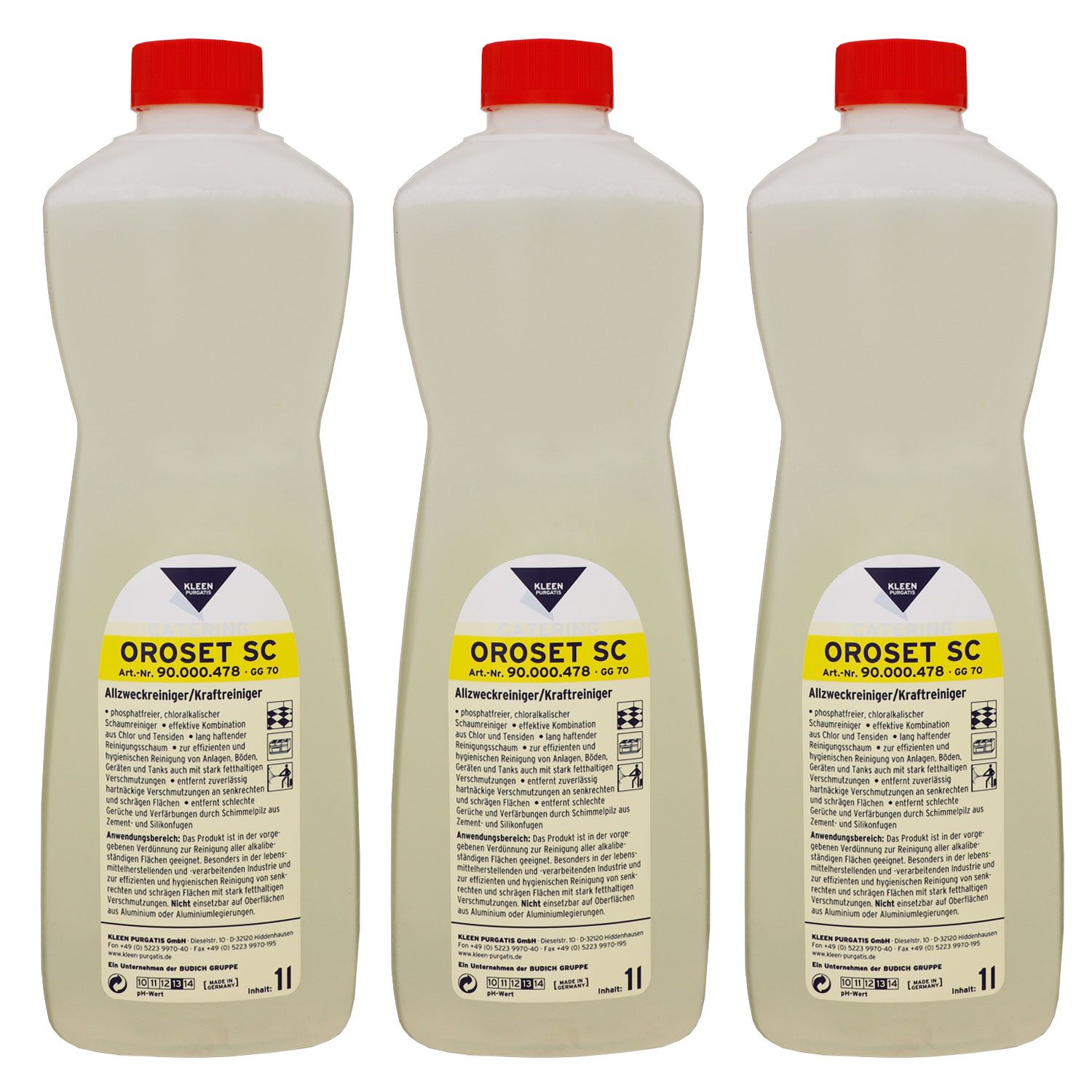 Kleen Purgatis Oroset SC 3 x 1 Liter Allzweckreiniger Kraftreiniger Set