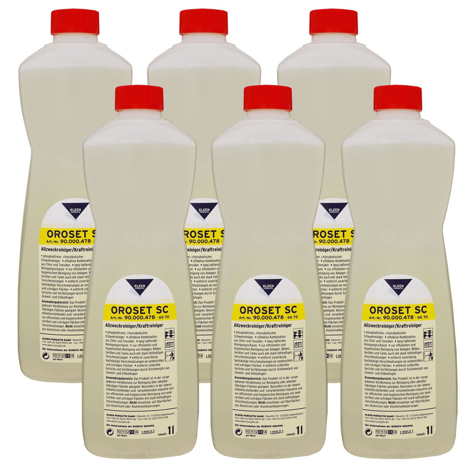 Kleen Purgatis Oroset SC 6 x 1 Liter Allzweckreiniger Kraftreiniger Set