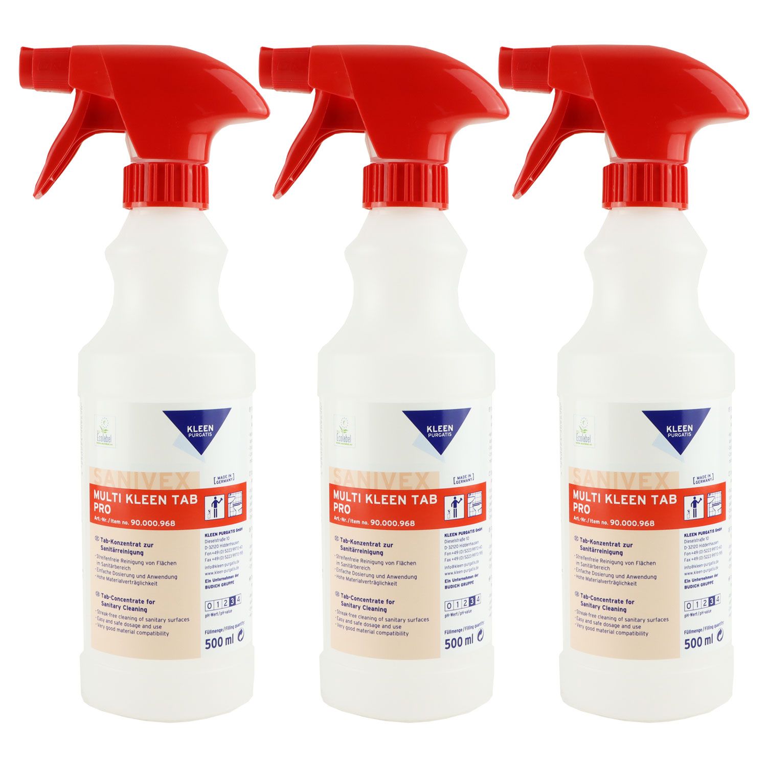 Kleen Purgatis Sanivex Multi Kleen Leerflasche 3 x 500 ml