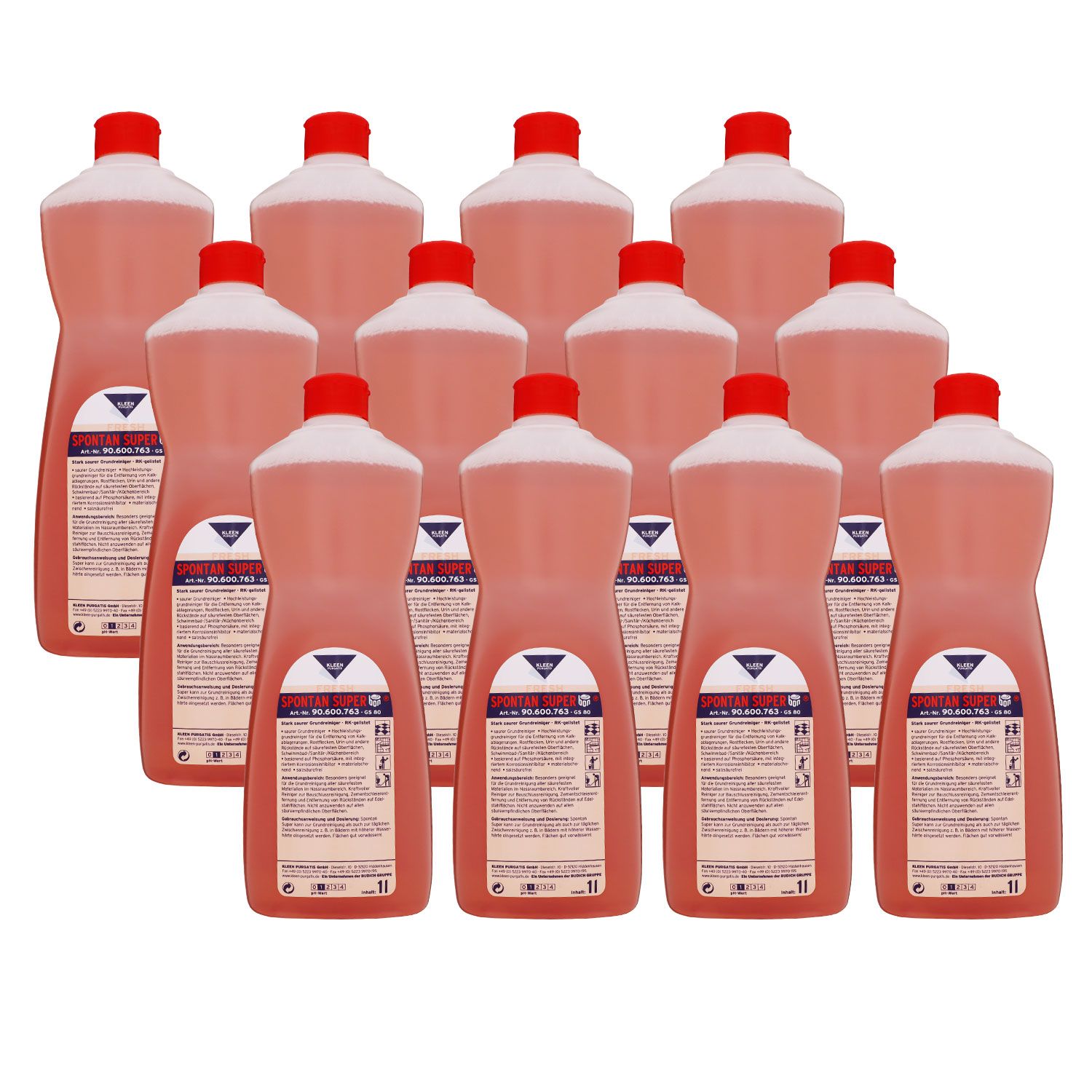 Kleen Purgatis Spontan Super 12 x 1 Liter saurer Grundreiniger RK-gelistet Set