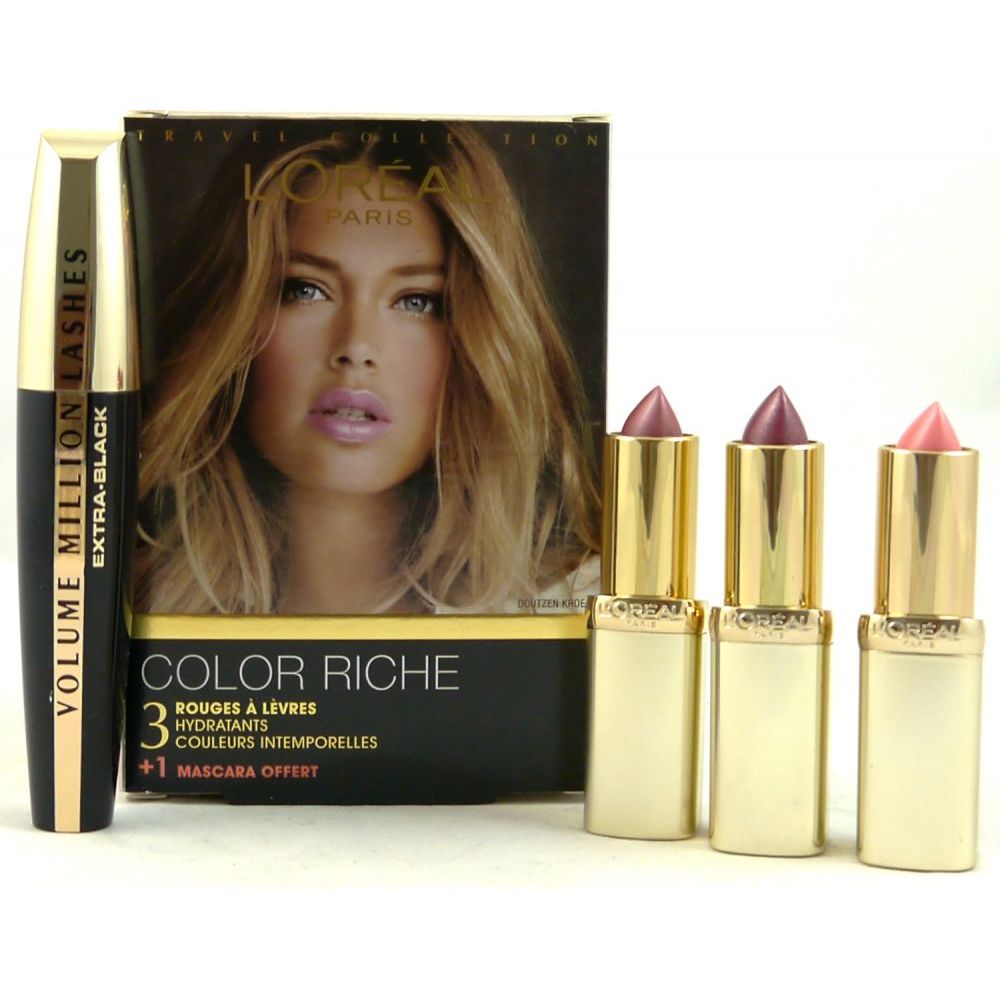 L'Oreal Trio Color Riche Lipsticks & Mascara Extra Black bei Riemax