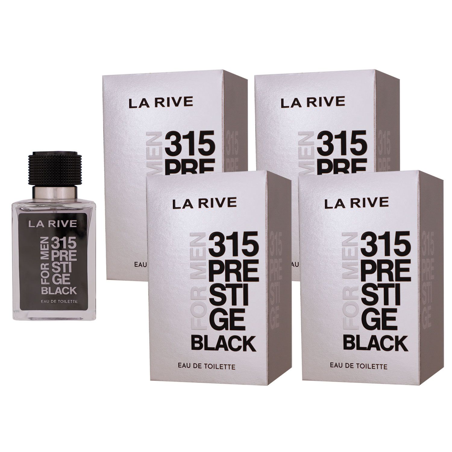 La Rive 315 Prestige Black for Men 4 x 100 ml Eau de Toilette EDT Set