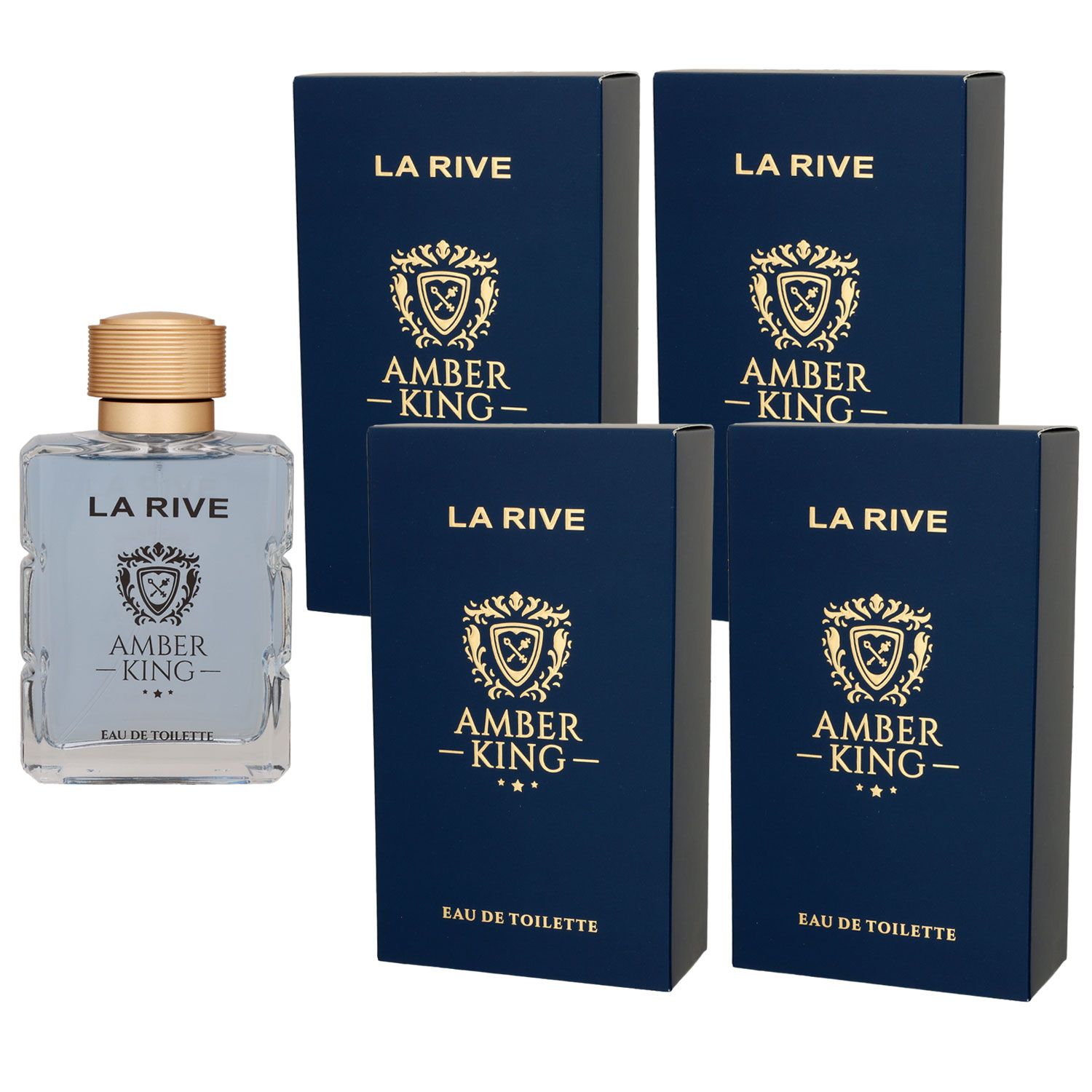 La Rive Amber King 4 x 100 ml Eau de Toilette EDT Set Herrenduft Herren Duft
